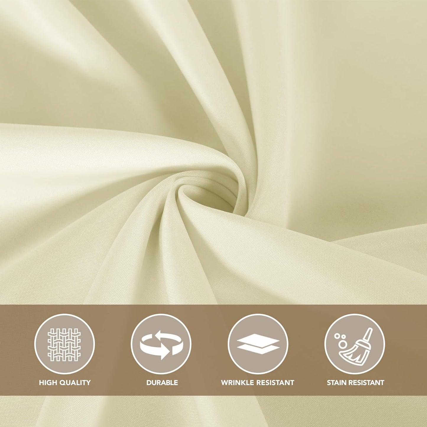 sancua Square Tablecloths 54x54 Inch - Beige Fabric Table Cloth for Square or Round Tables, Washable Polyester Table Cover for Dinner, Holiday Party, Decorative Display Tables