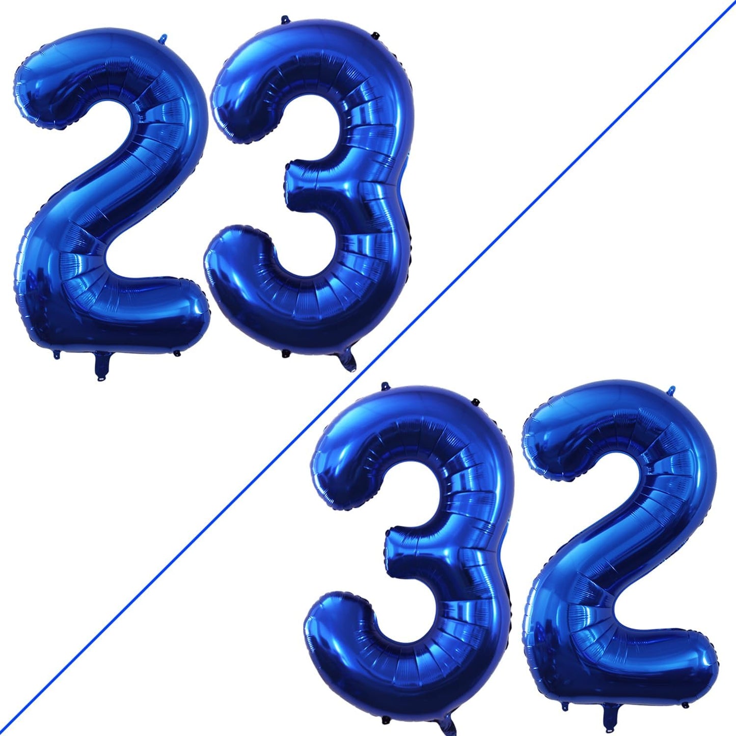 GOER Number 23 Balloons for 23rd Birthday Party Decorations,42 Inch Jumbo Foil Helium 32 Balloons for 32nd Birthday Party Decoration (Blue)