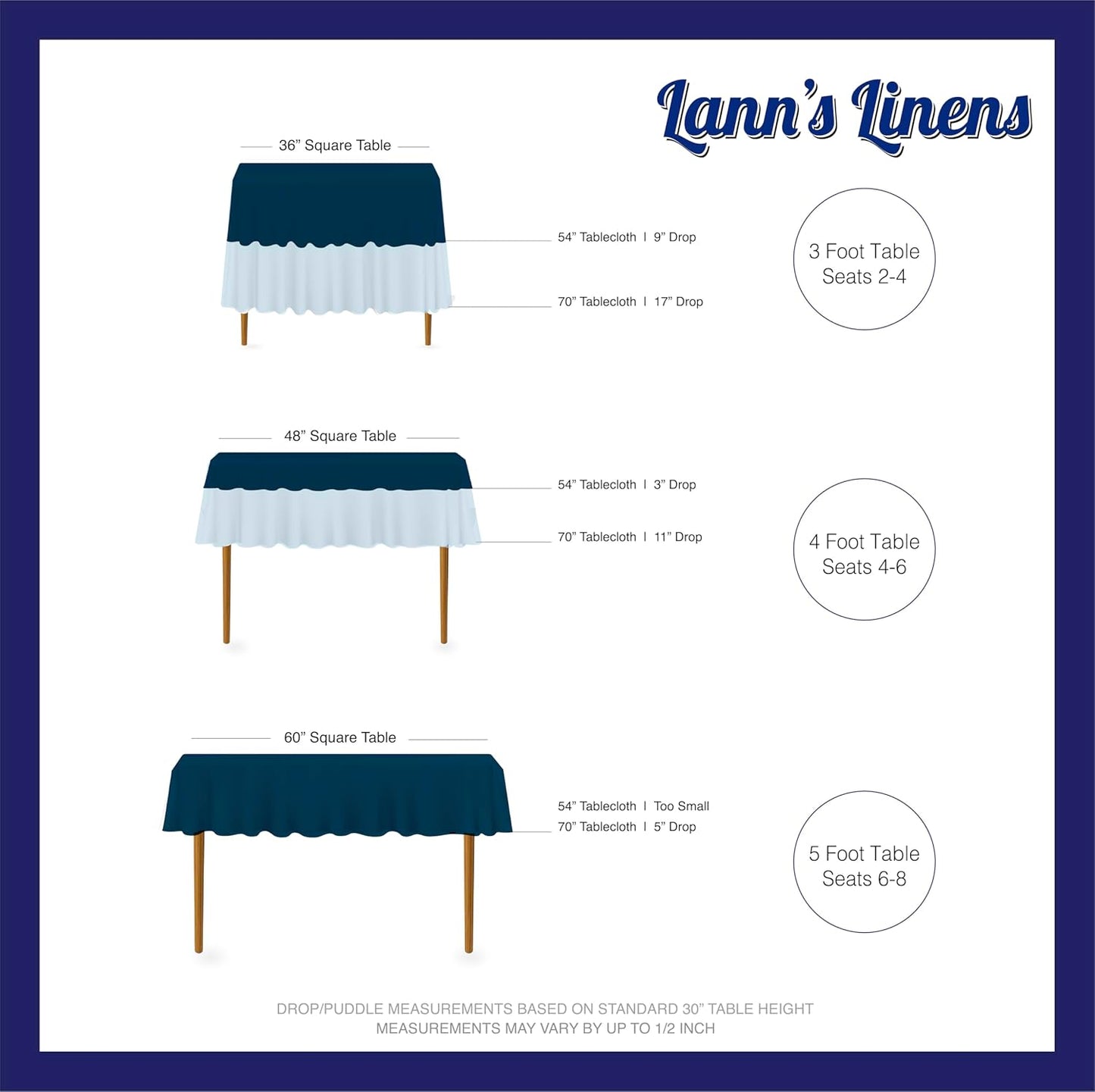 Lann's Linens - 10 Premium 70" Square Tablecloths for Wedding/Banquet/Restaurant - Polyester Fabric Table Cloth - Ivory