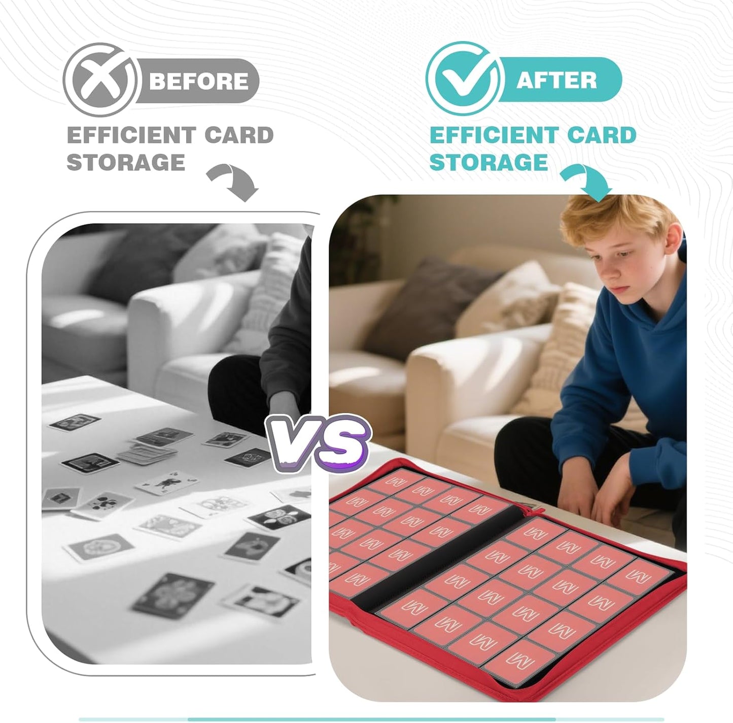 Premium Card Binder 16 Pocket,Trading Card Binder Holds up to 1000+Cards Sturdy Card Collection Album, Card Holder Folders for MTG, TCG, Game Cards & Sports Cards