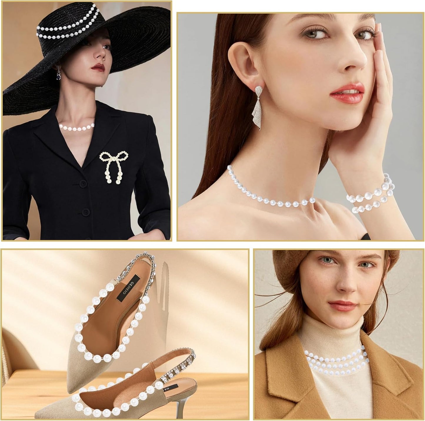 Pearls String Beads 33 Feet Crafts Faux Pearl Roll for Christmas Garland Flowers Wedding Party Jewelry Decoration(10mm White)