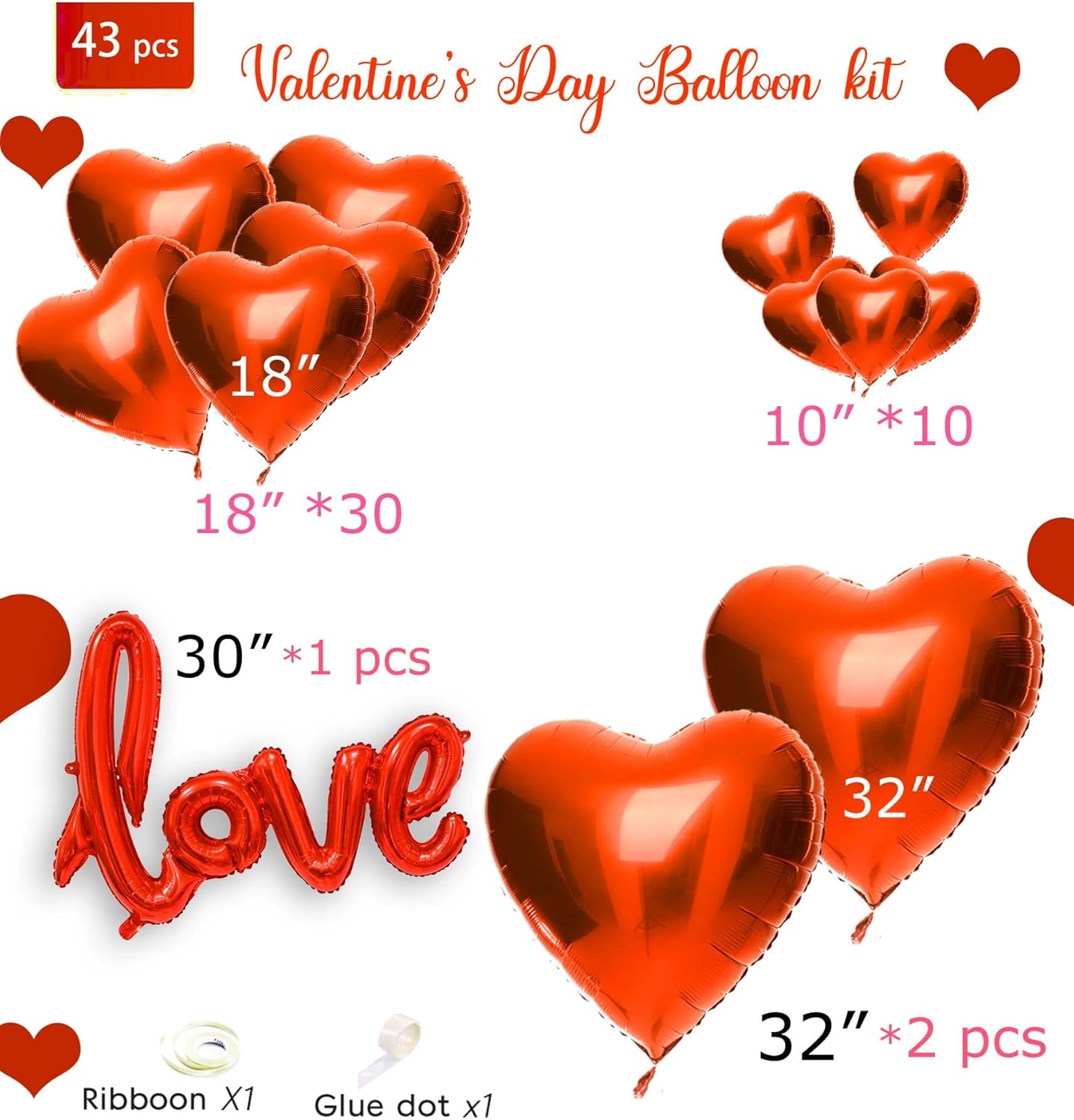 Valentines Day Balloons with Heart-Shape, love Foil Balloons for Romantic Special Night Decorations and WILL YOU BE MY GIRLFRIEND,Engagements, Proposals, and Valentine's Day XXOO gals