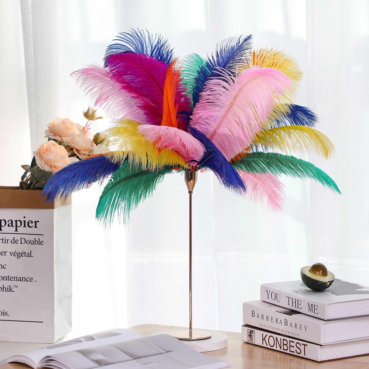 YAKRUNA 30PCS Hot Pink Ostrich Feathers Bulk 12-14 Inches for Centerpieces for Wedding Birthday Gatsby Party, Decorative Plumes for Vase & Table & Christmas Tree Decor (30-35cm, Fuchsia)