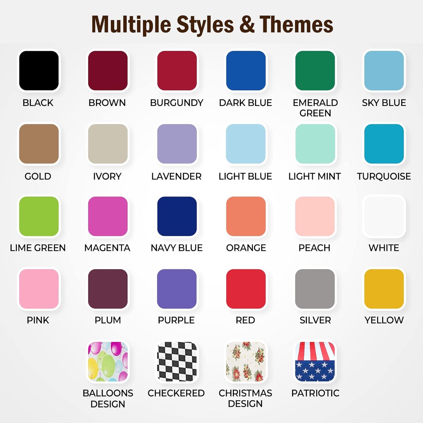 Party Solids Pack Of 12 Premium Plastic Tablecloth 54 Inch x 108 Inch Rectangle Table Cover - Turquoise