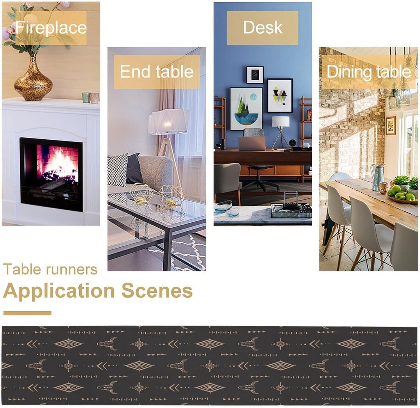 Aztec Table Runner Southwest Native Navajo Tribe Geometric Vintage Country Dinner Table Decoration Table Runner 13x70 Inch