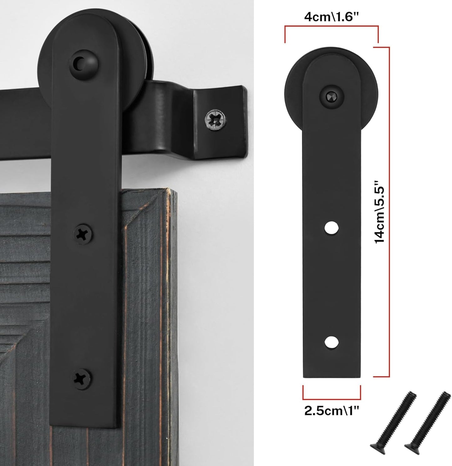 COGOOD Farmhouse Barn Door Mirror - 38 X 25 Rustic Bathroom Mirror for Living Room, Entryway, Vanity Wall Decor (Black)