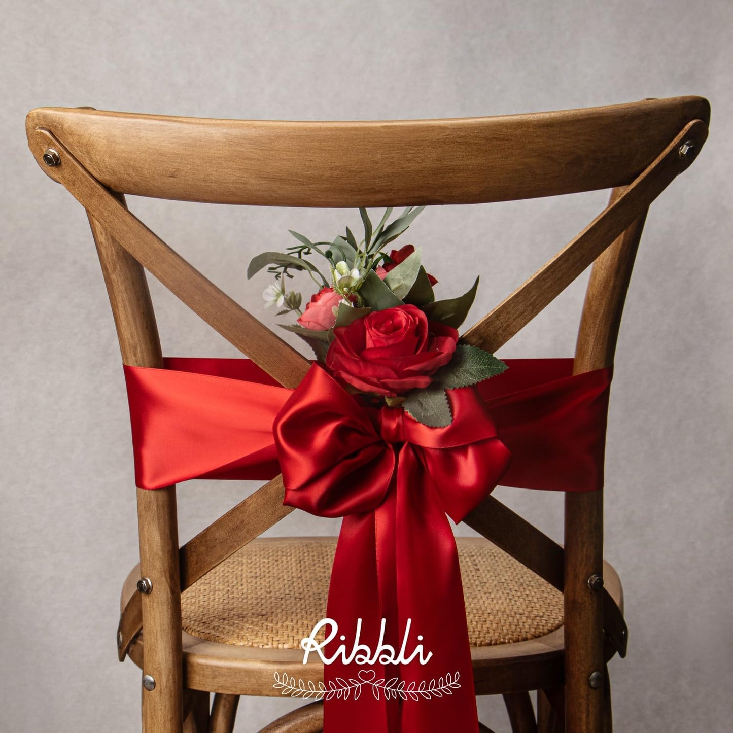 Ribbli Red Satin Ribbon 4 Inch Wide Red Ribbon for Wedding Chair Sash Grand Opening Ceremony Big Bows Gift Wrapping Floral Crafts Cake Decor-Double Faced Satin Continuous 10 Yards