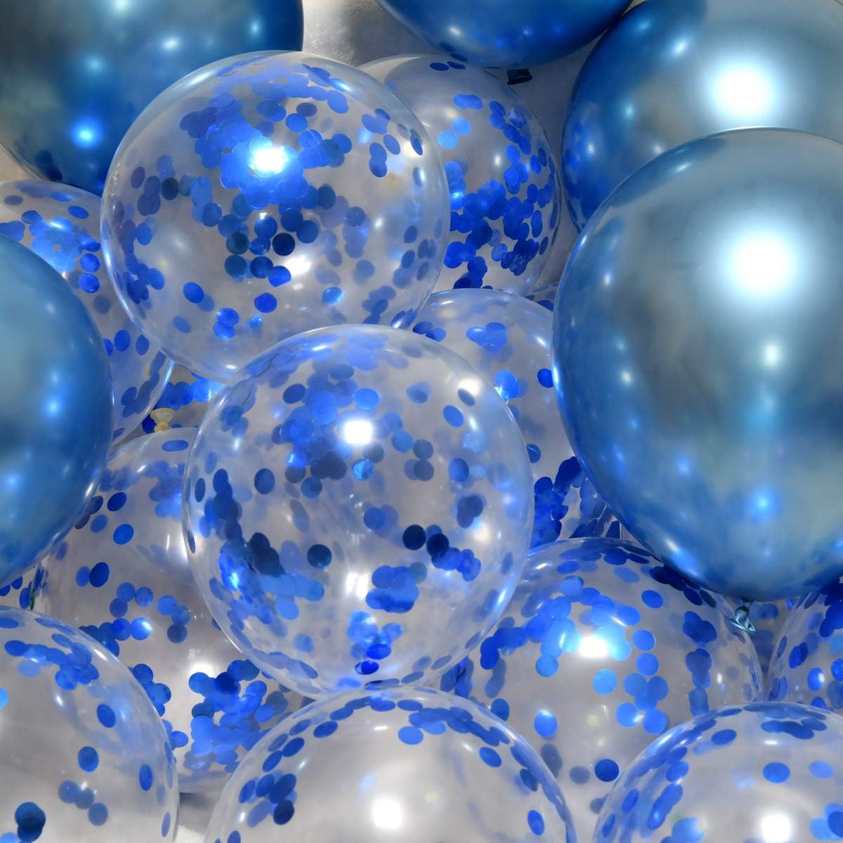 Blue Balloons - 50 Pcs 12inch Latex Party Pack - Confetti, Birthday, Wedding, Baby Shower, Christmas