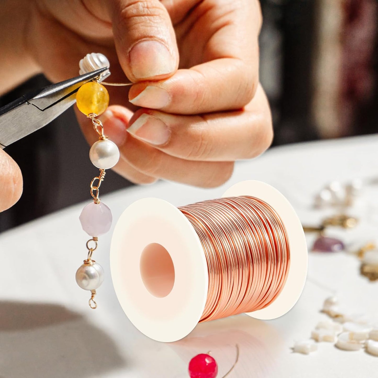 99.9% Soft Copper Wire, 18 Gauge/ 1 mm Diameter, 213 Feet / 65m, 1 Pound Spool Pure Copper Wire, Jewelry Making Wire Craft Wire