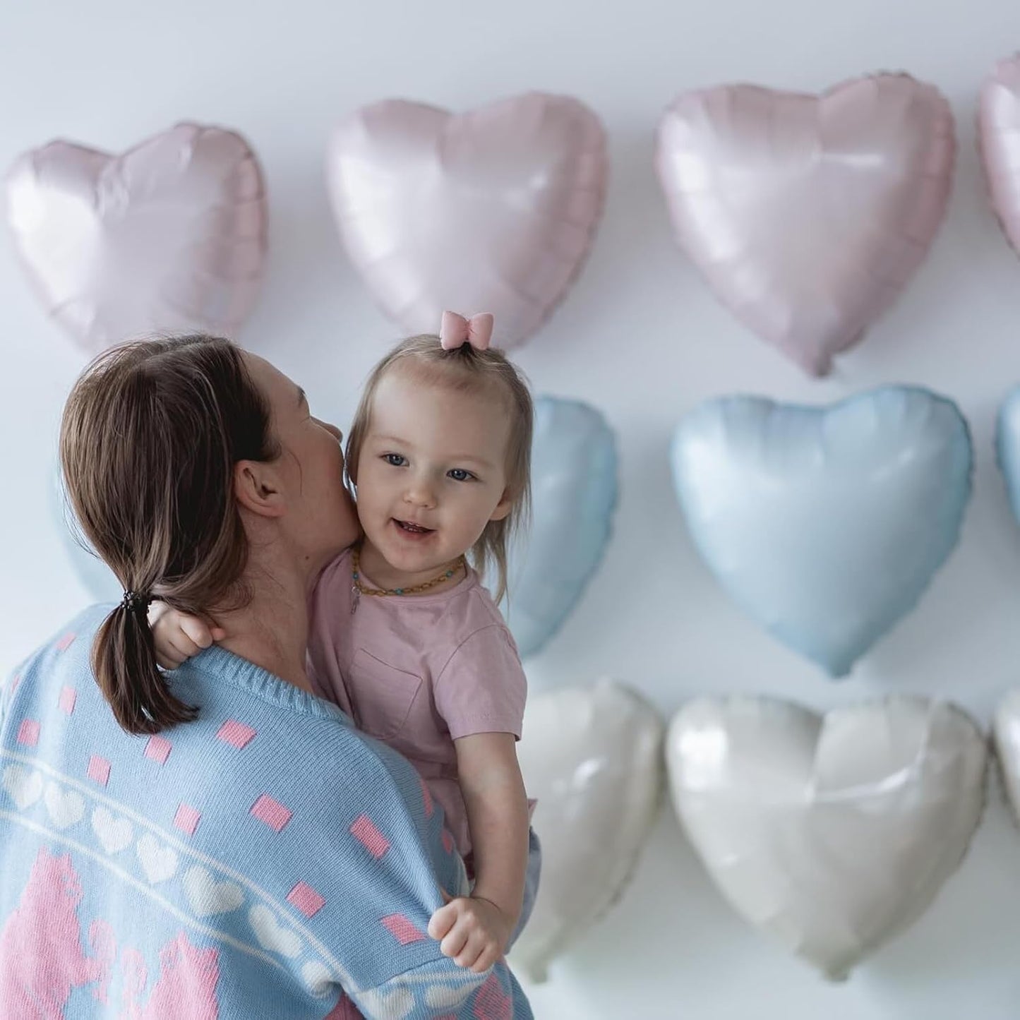 Baby Blue Heart Balloon, 10PCS Blue Foil Heart Balloons, 18inch Pastel Blue Heart Shape Balloons Helium Birthday Party Decorations for Boys Girls Brithday Party, Valentines Day, Wedding, Anniversary