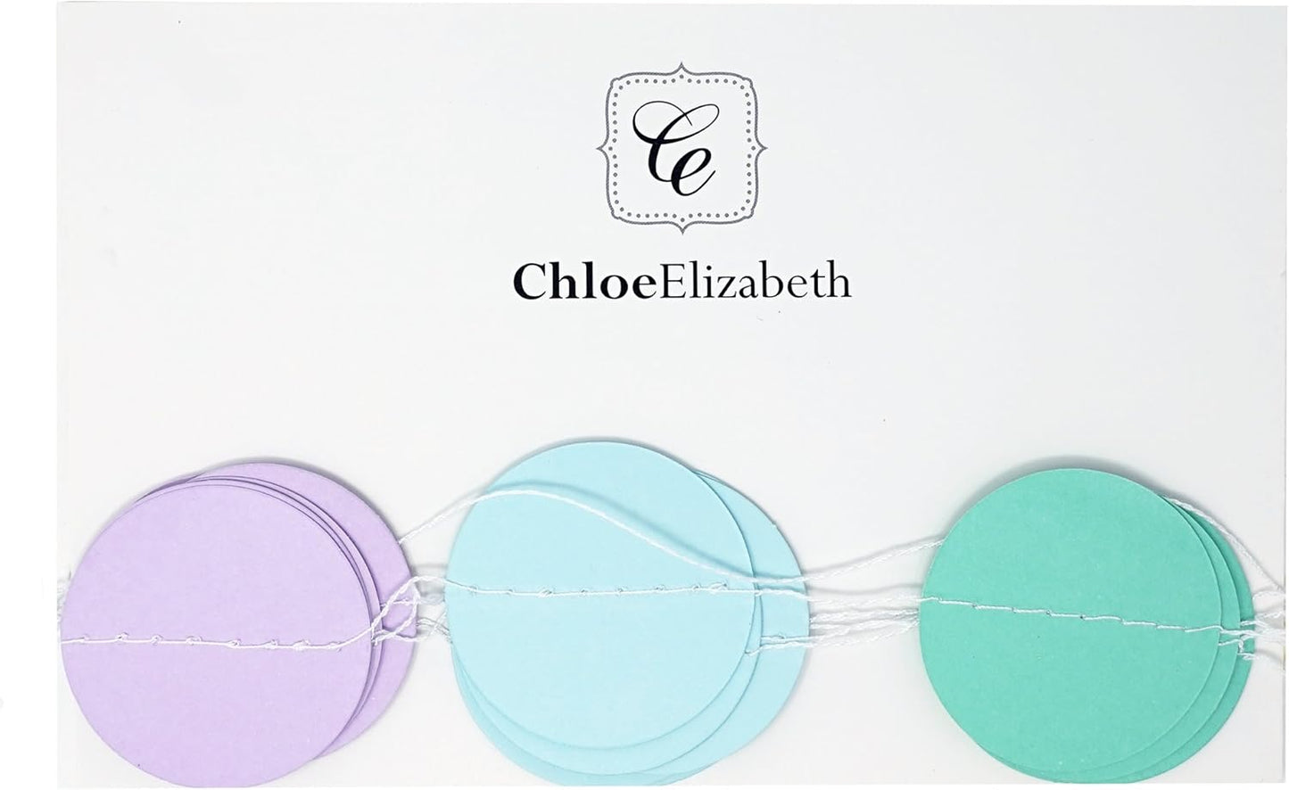 Chloe Elizabeth Circle Dots Paper Party Garland Streamer Backdrop (4-Pack, 10 Feet Per Garland, 40 Feet Total) - Rainbow Pastel