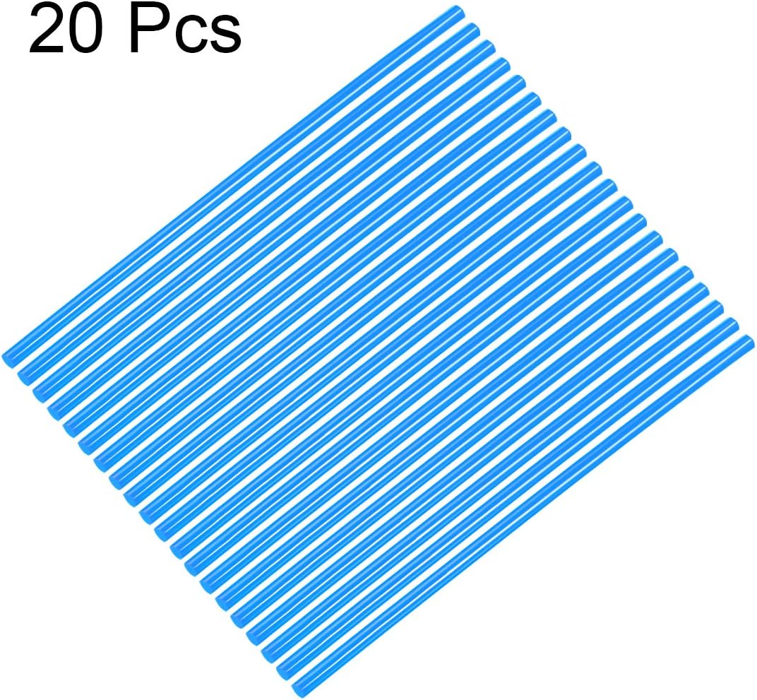 uxcell 20pcs Hot Glue Sticks for Glue Gun 7mm/0.28-inch x 10-inch Mini Hot Melt Adhesive Glue Stick Blue