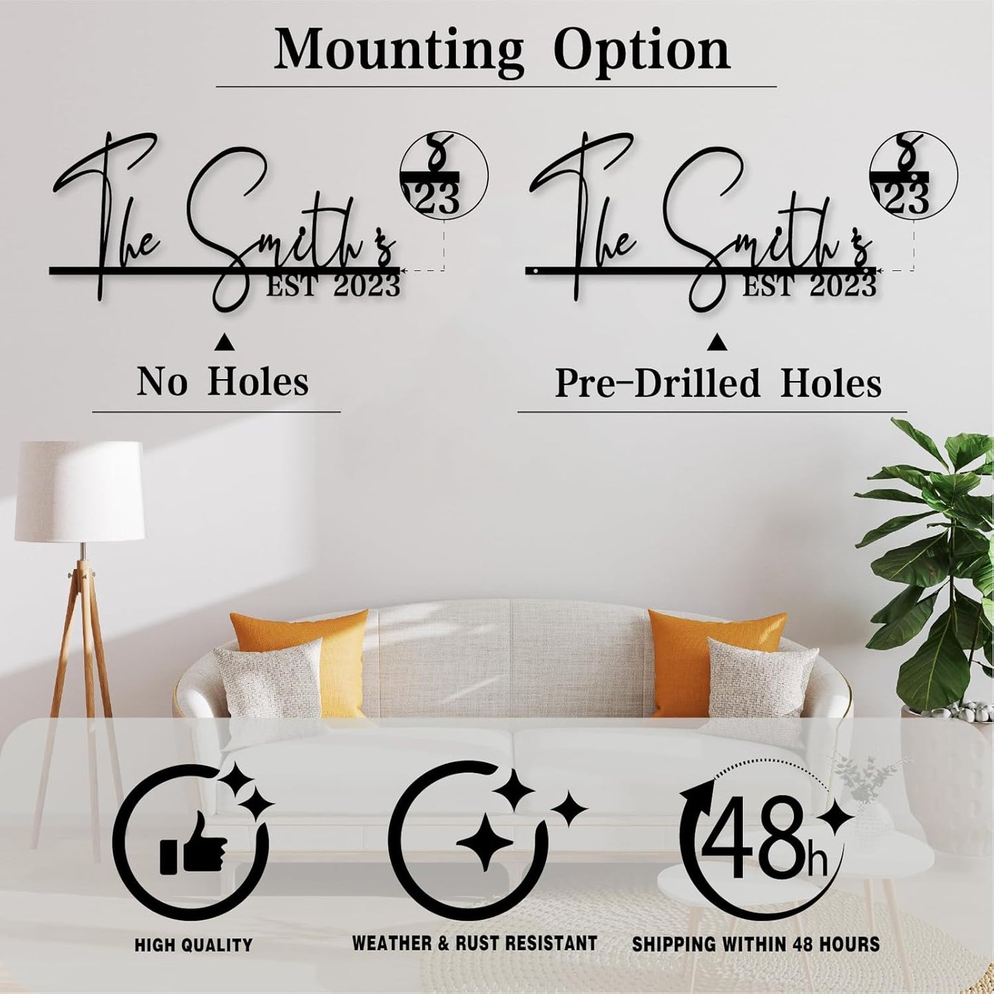 Custom Metal Family Name Signs for Wall Decor, Personalized Metal Last Name Sign Wedding and Housewarming Gifts, Family Established Sign