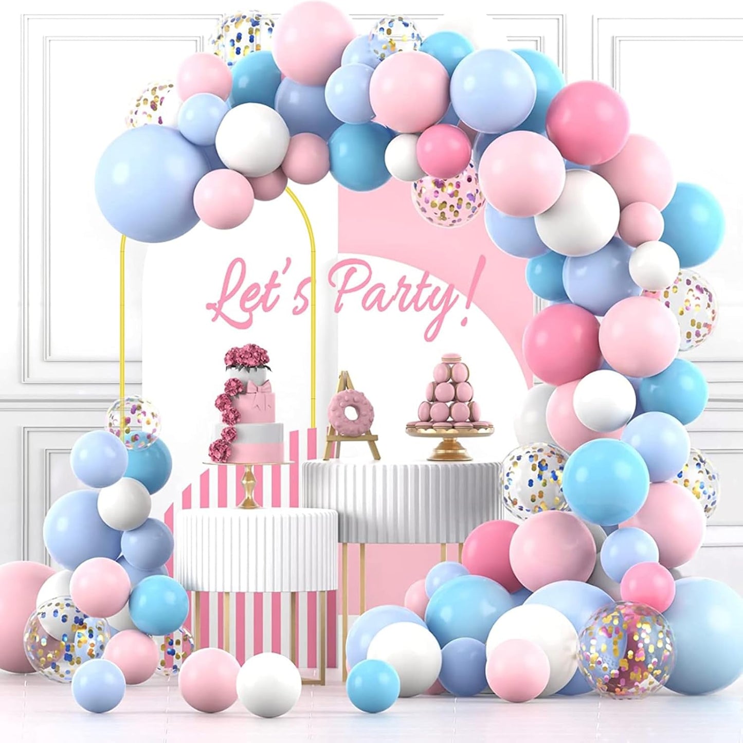 6 FT Metal Arch Backdrop Stand, Wedding Arch Frame for Parties, Birthday, Baby Shower, Graduation, Wedding, Bridal Shower, Arch Decoration of Garden, Floral, Balloon