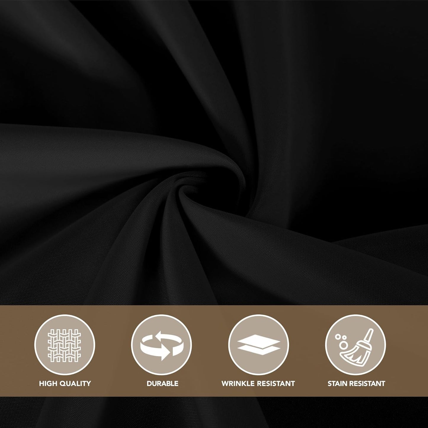 sancua Black Square Tablecloths 60x60 Inch, 2 Pack - Fabric Table Cloth for Square or Round Tables, Washable Polyester Table Cover for Dinner, Holiday Party, Decorative Display Tables