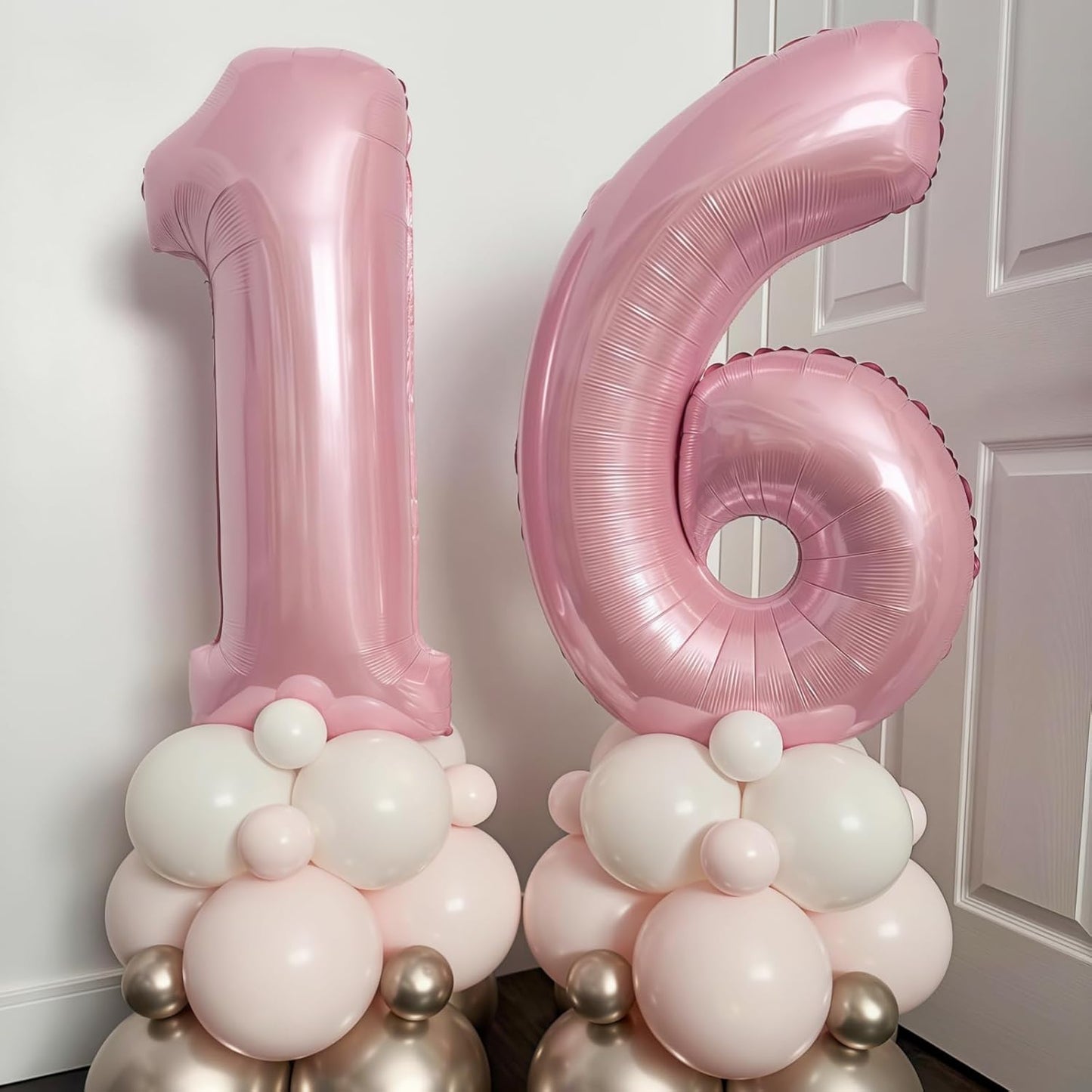 21 Balloons Number, Giant Pastel Pink Number 2 & 1 Helium Foil Balloon for Women 21st Birthday Decor, 40 Inch Self Inflating Mylar Number 21 Balloons for Girls Anniversary Party Decorations Supplies