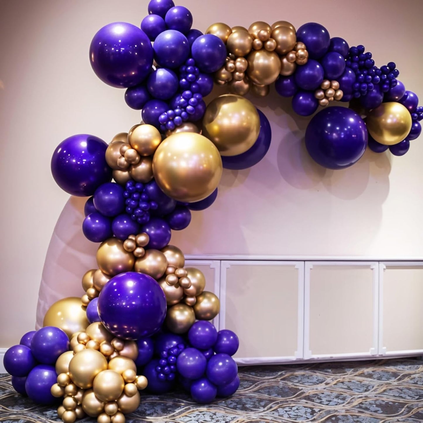 Purple and Gold Balloons, 50pcs Dark Purple Gold Balloons, Macaron Metallic Confetti Balloons For Birthday Baby Shower Graduation Anniversary New Year Retirement Engagement Party Wedding Decorations