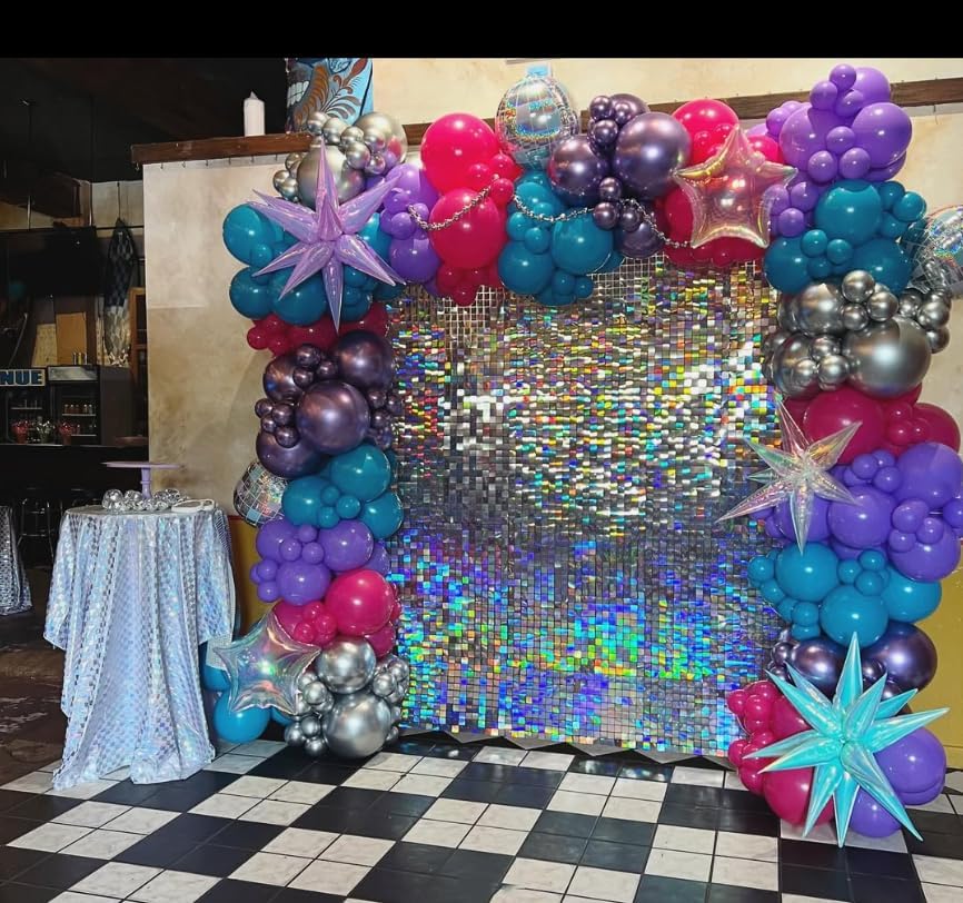 3pcs 26inch 3D iridescent macaron purple Explosion Star foil balloon, colorful macaron purple Foil Cone Star burst Balloons for Birthday Wedding New Year Party Event