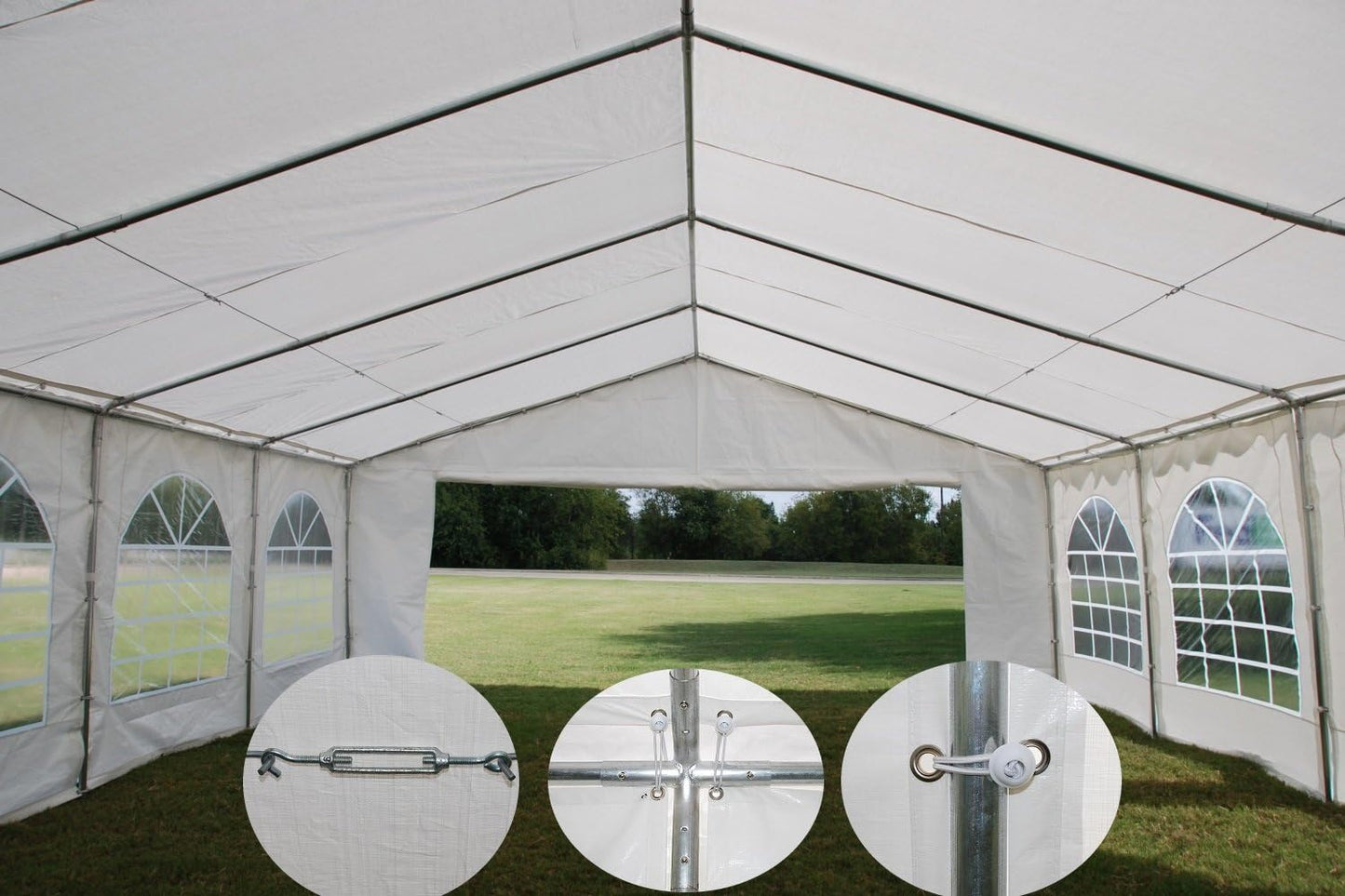 DELTA 32'x20' Budget PE Party Tent + (3) Long Storage Bags,Tents for Parties, Large Canopy Carpas para Fiestas, Big Wedding Party Event Tents with Waterproof Top for Patio Outdoor Garden Events
