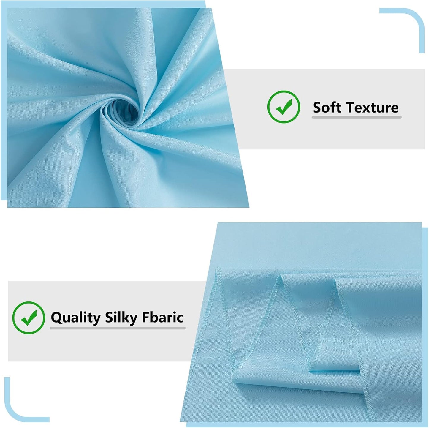 MYSKY HOME 10ft x 7ft Light Blue Backdrop Curtains for Parties, Weddings, Stage, Baby Showers, Birthdays - 5ft x 7ft, 2 Panels