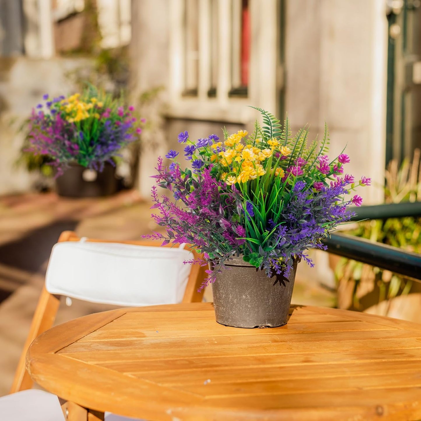 20 Bundles Artificial Flowers Outdoor No Fade UV Resistant Fake Plastic Flowers Faux Plants for Garden Patio Porch Window Box Home Wedding Farmhouse Hanging Décor