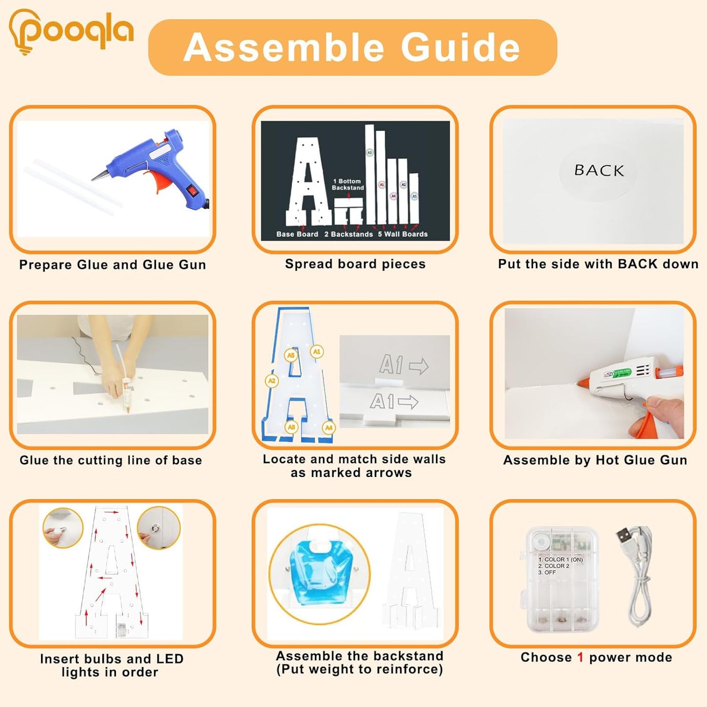 Pooqla 4 FT Light Up Marquee Numbers, Giant Mosaic Light Up Numbers Cool White and Warm White LED, Large Lighted Marquee Numbers for Balloons 4th 14th 40th Birthday Party Decoration, LED Number 4