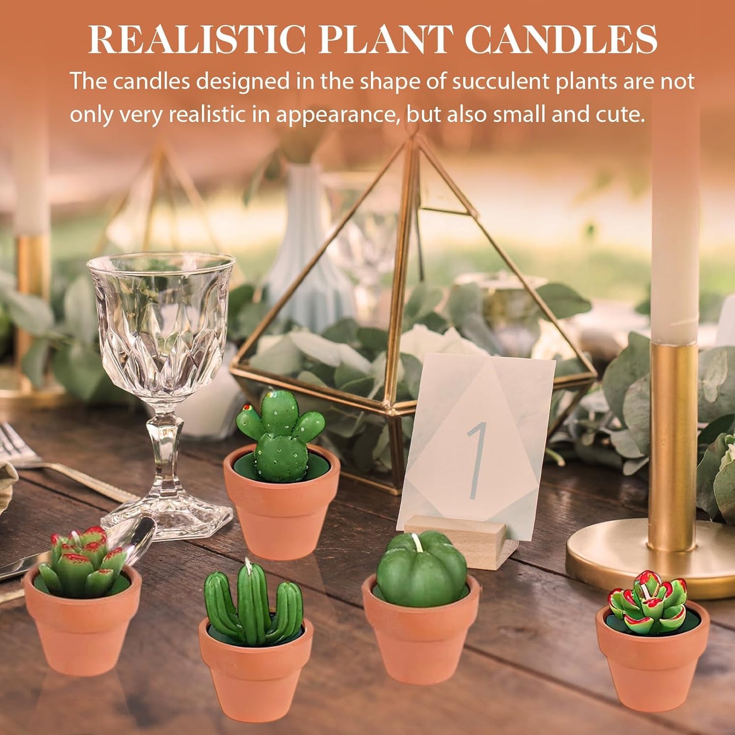 AZEAM 36 Pcs Succulent Candles Party Favors, Bulk Cactus Table Decor with Mini Terracotta Holders, Tiny Handmade Plant Tealights Candle Decoration for Baby Shower Bridal Game Wedding Home Birthday
