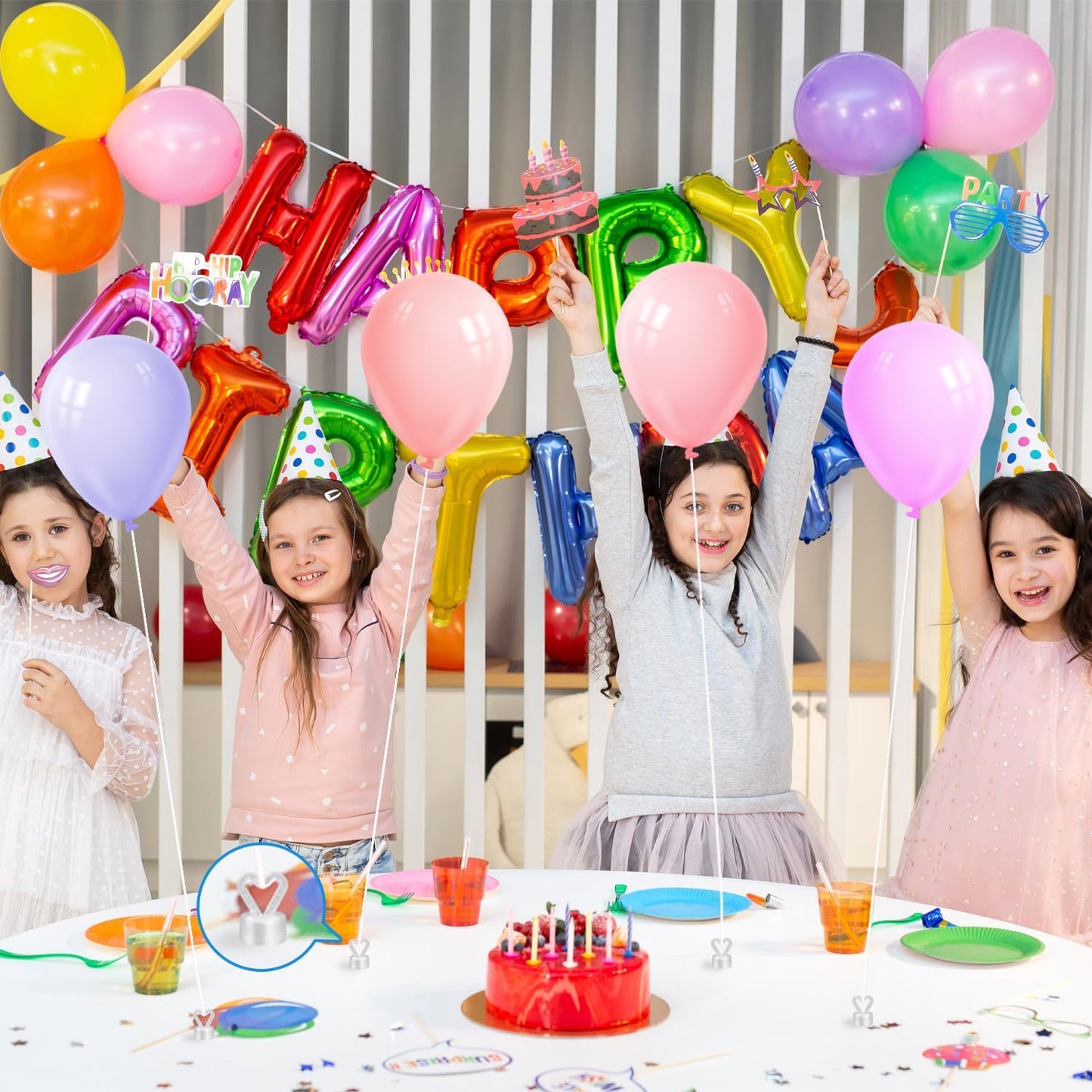 24PCS Balloon Weights Metallic Table Centerpiece Holders For Helium Balloon Accessories Small White Pendant For Birthday Wedding Chrismas Party (Heart)