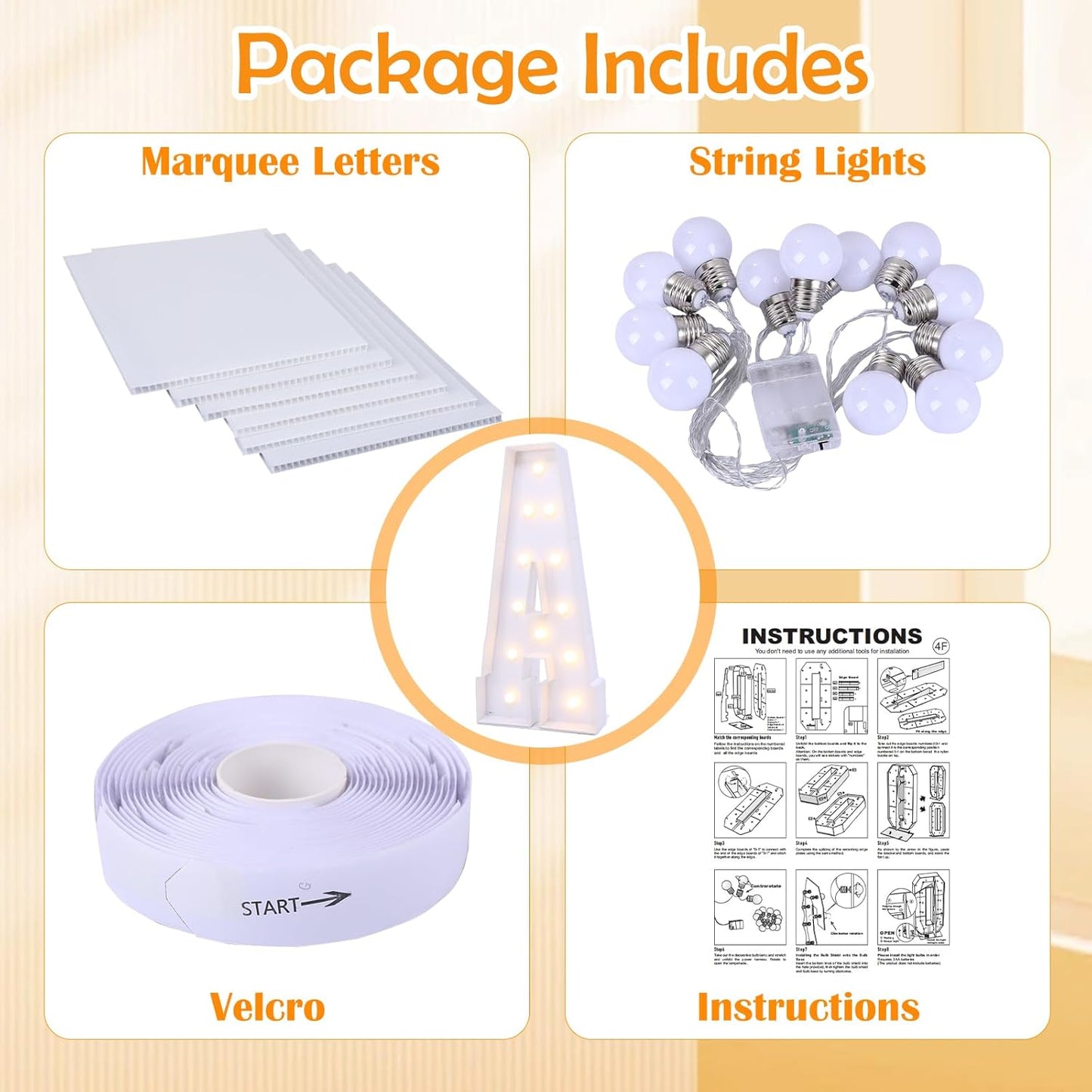 4ft Marquee for Letters A, Marry Me Light up Letters, Large Light up Letters, Multifunctional Large Marquee for Letters 4 Feet Tall for Party Decorations, Letter Balloons (Letters A)