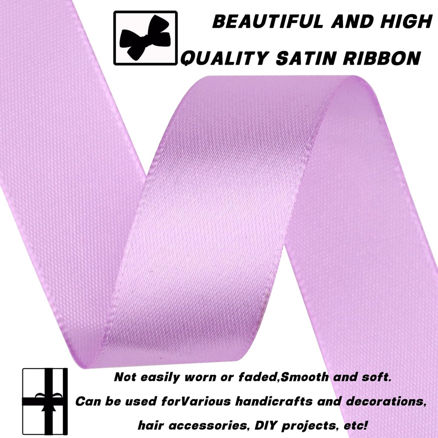 Lilac Purple Ribbon 7/8 Inch 30 Yards Satin Craft Ribbon-Single Face Polyester Ribbon for Handmade Roses,Gift Wrapping,Timeless Flower,Bouquets,Wedding and Party Decoration
