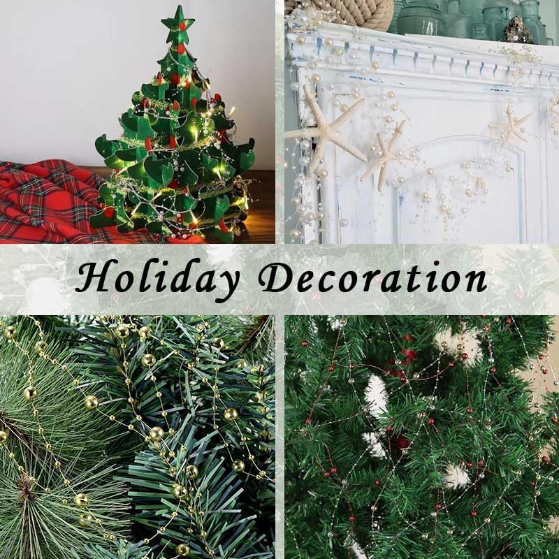 50pcs Pearls String Beads of Pearls, 10+5mm Bright Gold Artificial Pearl String for Floating Candles Centerpieces, Vase Filler, Wedding Centerpiece Christmas Party Decor