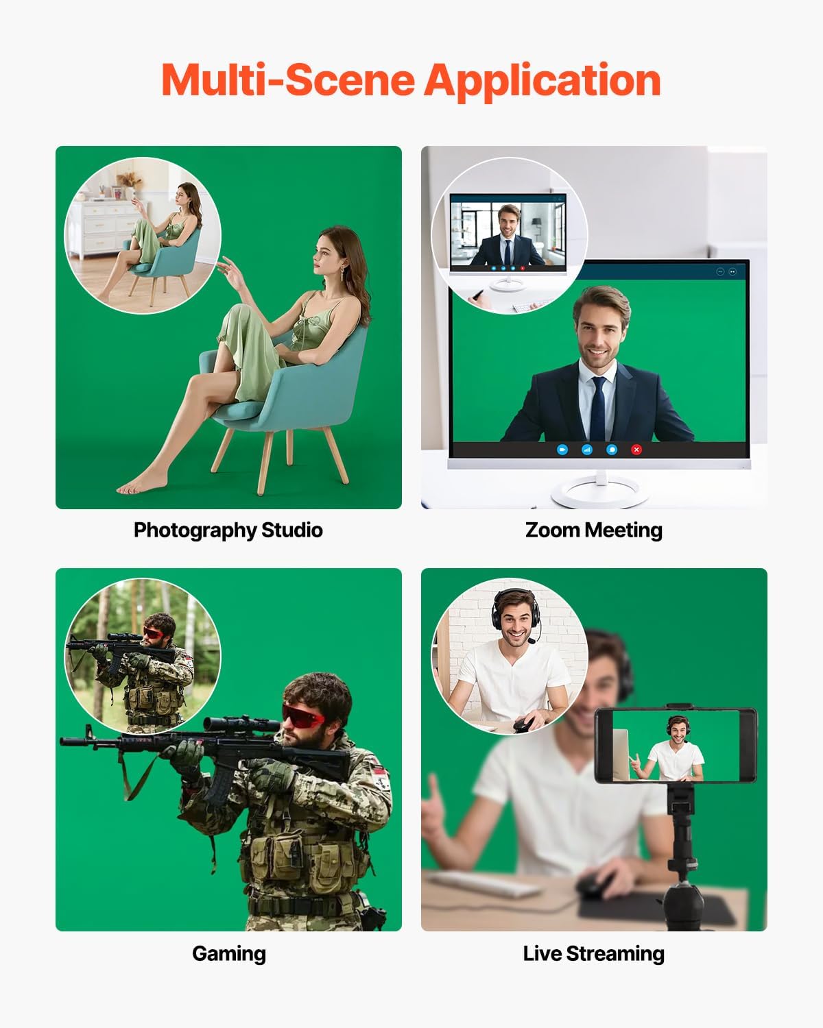 VEVOR Backdrop Stand, 5 x 6.5 ft Adjustable Photo Backdrop Stand Kit, Portable Background Backdrop Stand with 3 Crossbars, Heavy Duty Projector Screen Stand, for Wedding, Photo Video Studio & Party