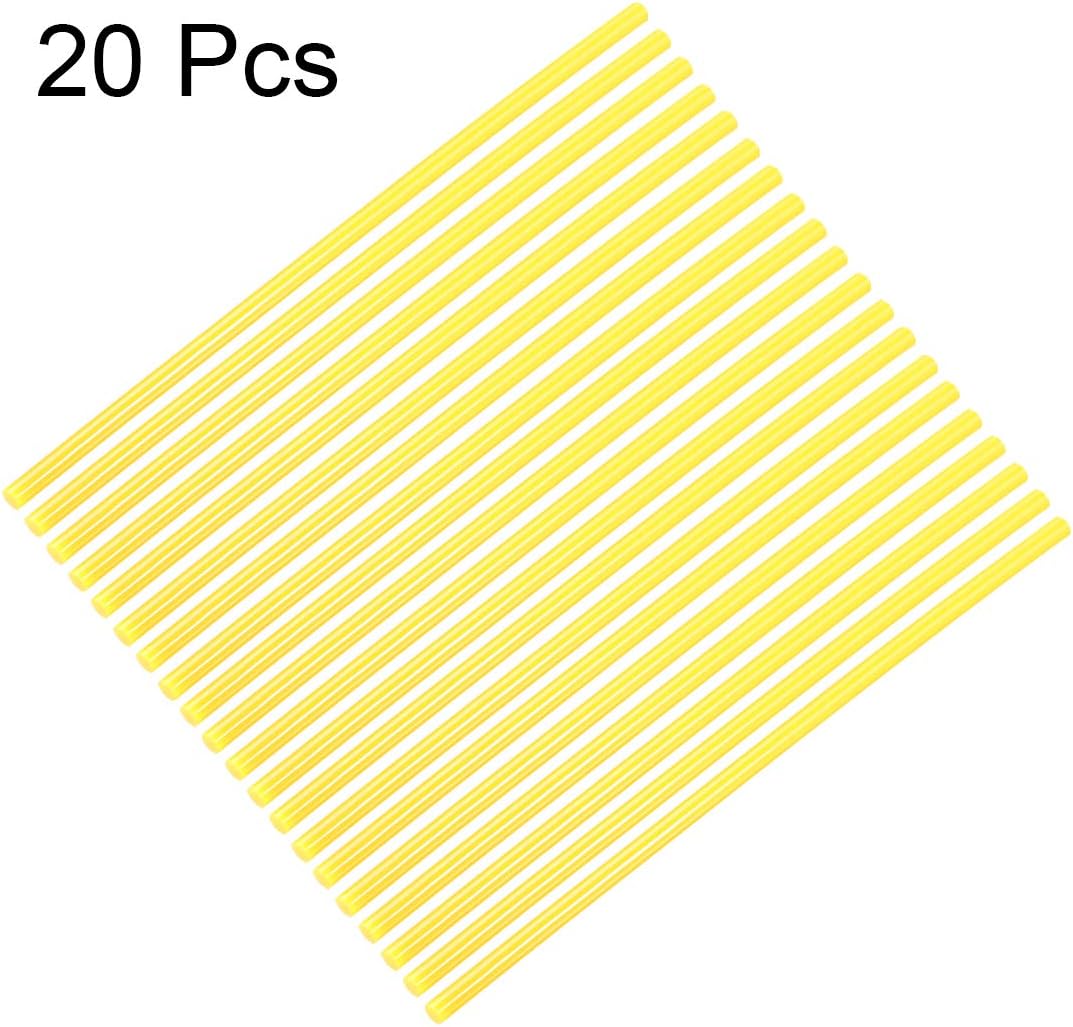 uxcell 20pcs Hot Glue Sticks for Glue Gun 7mm/0.28-inch x 10-inch Mini Hot Melt Adhesive Glue Stick Yellow