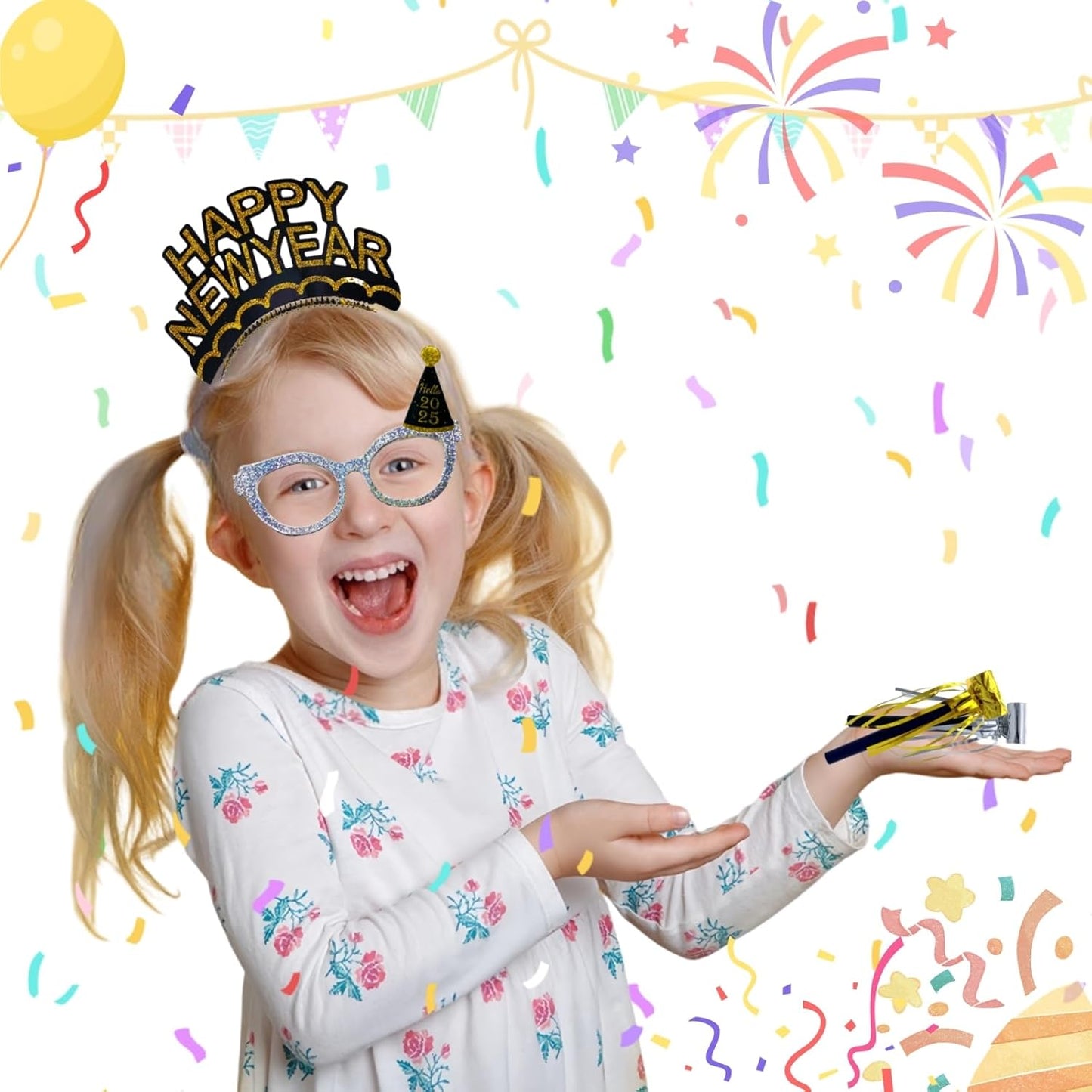 24 Pieces Party Squawkers Christmas Party Blowers Noise Makers for New Year Party Favor Supplies, Silver