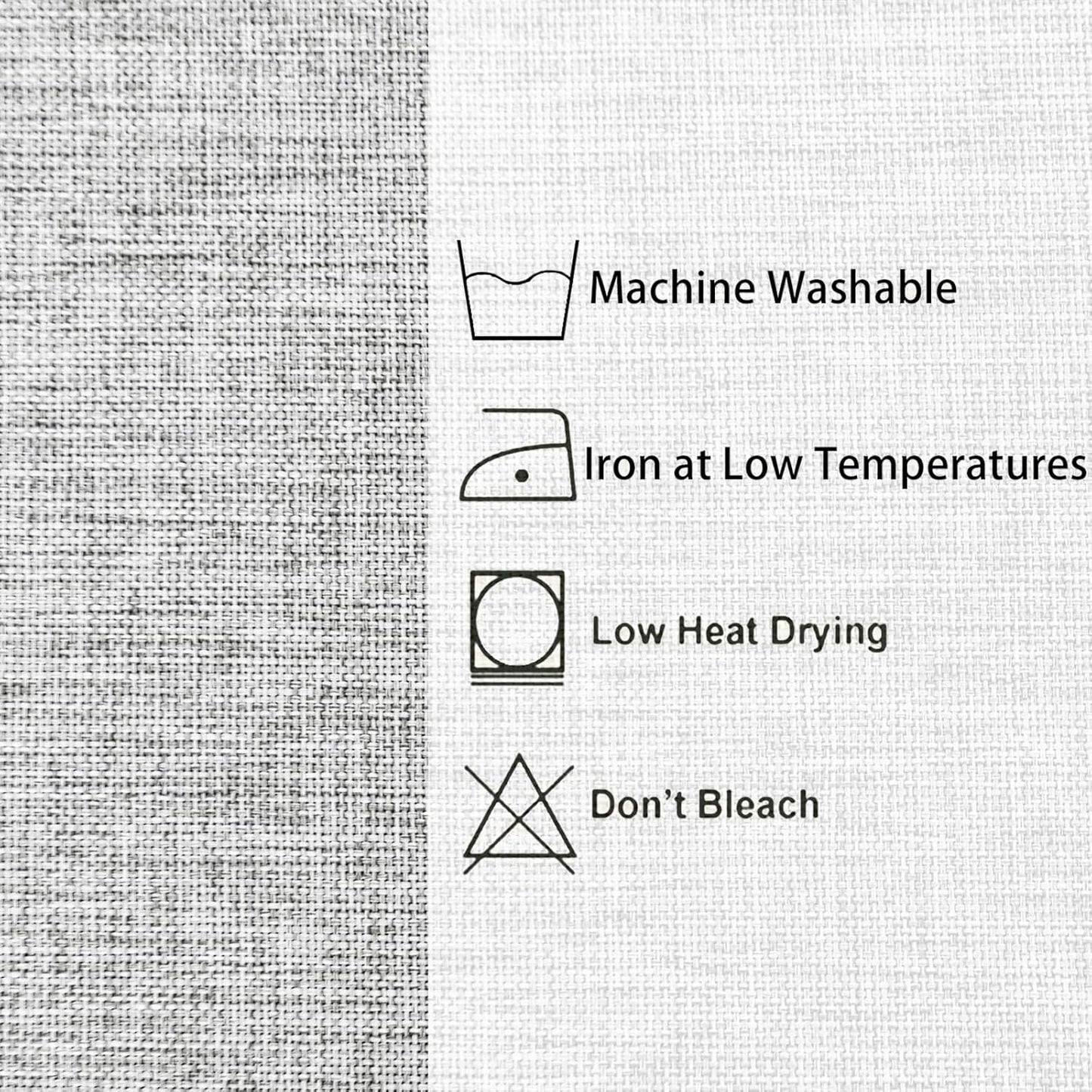 Hiasan Faux Linen Rectangle Tablecloth - Wrinkle and Stain Resistant Washable Table Cloth for Kitchen Dining Room Holiday Table Cover for Dinner, Light Grey, 90 x 132 Inch