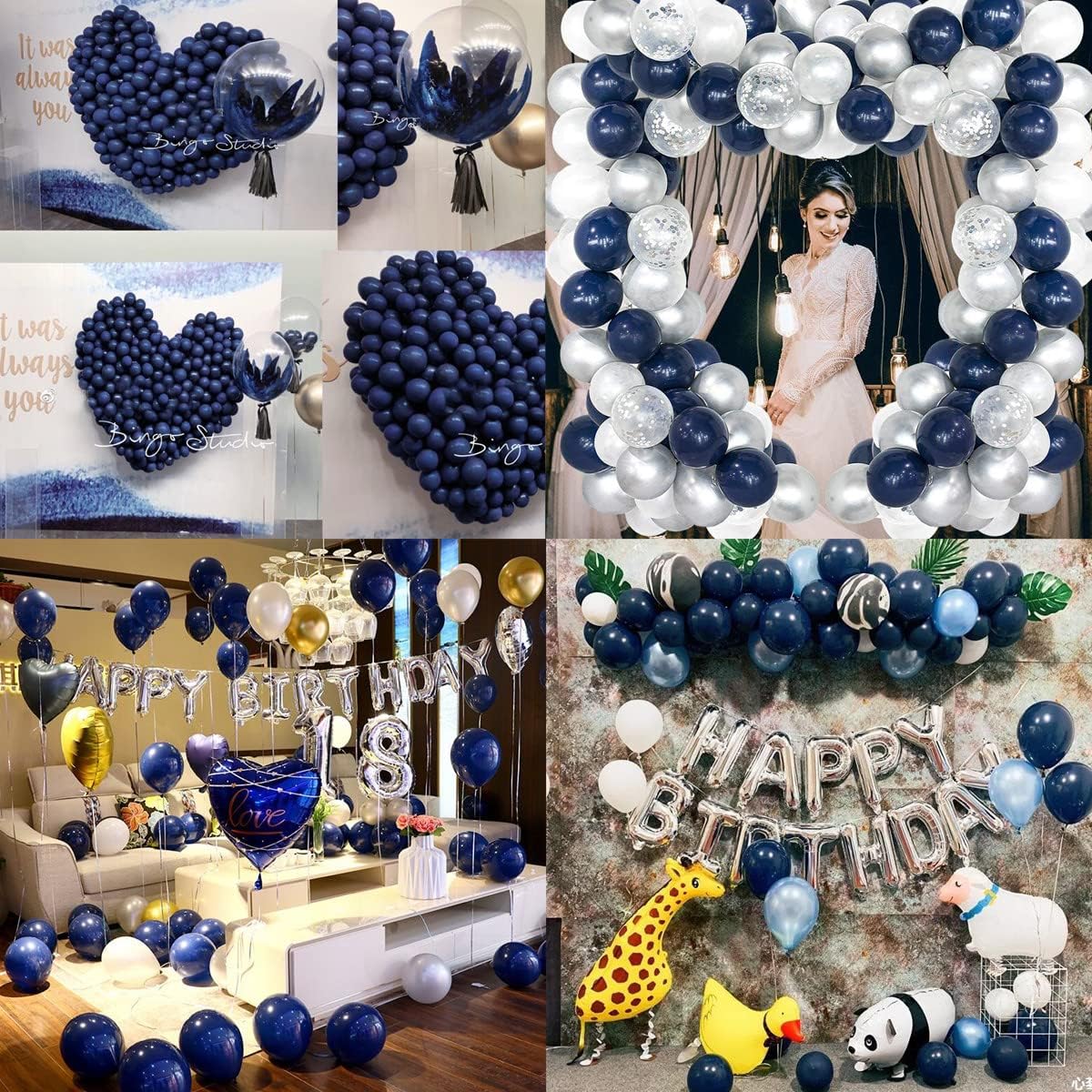 400 Pack 5 Inch Navy Blue Latex Balloons Helium Balloons Party Balloons Decorations Supplies