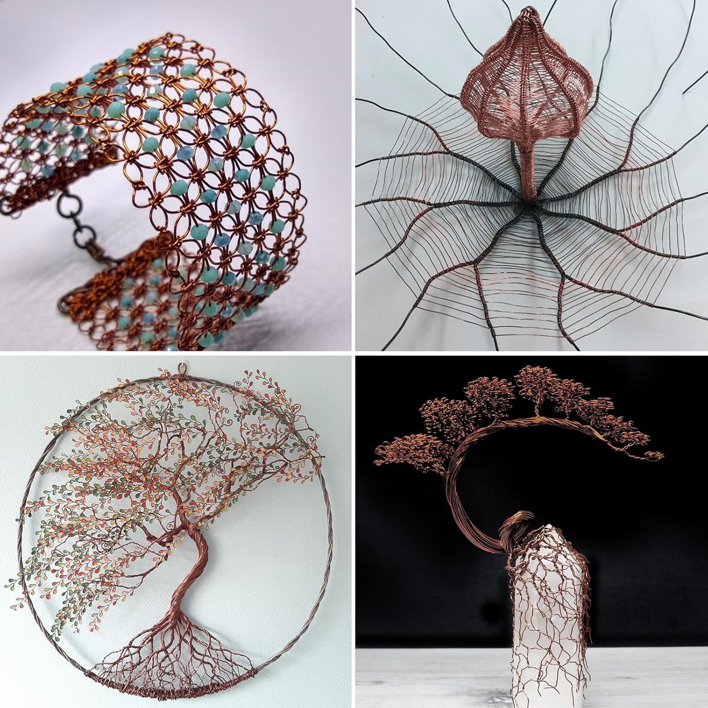 492FT Jewelry Wire 32 Gauge Tarnish-Resistant Copper Beading Wires Roll Bulk for DIY Crafts Jewelry Making, Red Brown