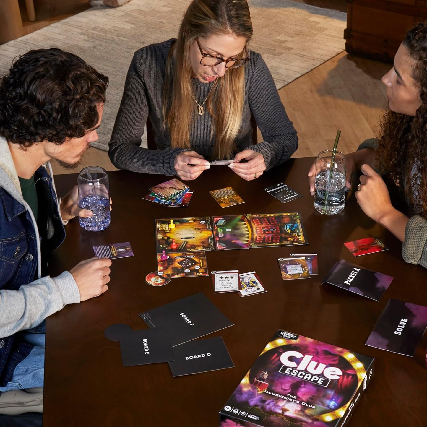 Clue Escape: The Illusionist’s Club Board Game | Escape Room Family Game | 1-Time Solve Mystery | Ages 10+ | 1-6 Players | Difficulty 4 | 90-120 Mins. (Amazon Exclusive)