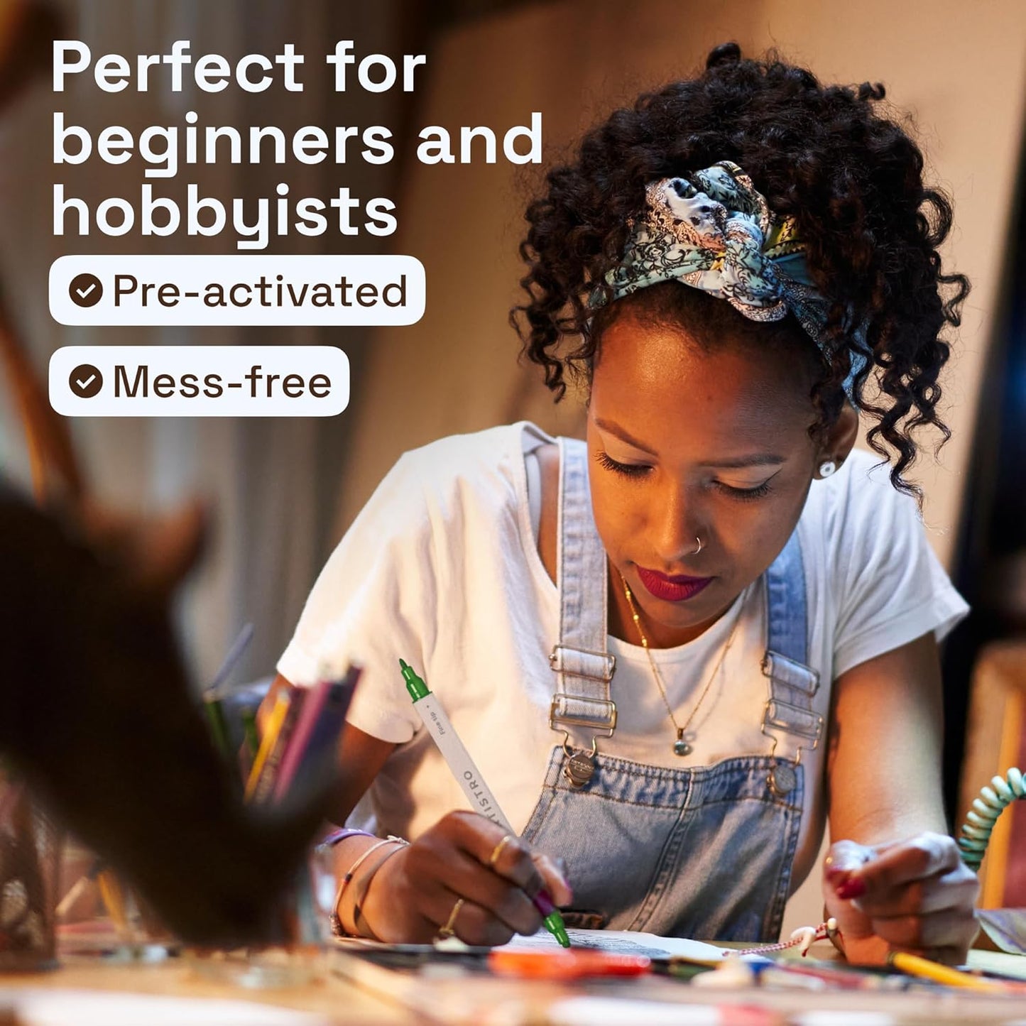 ARTISTRO Acrylic Paint Markers for Rock, Fabric, Wood, Glass, Craft - 24 Quick Dry Dual-Tip Paint Pens for Halloween Decorations - Pumpkin Painting Kit, Drawing Markers, Art Supplies, Christmas Gift