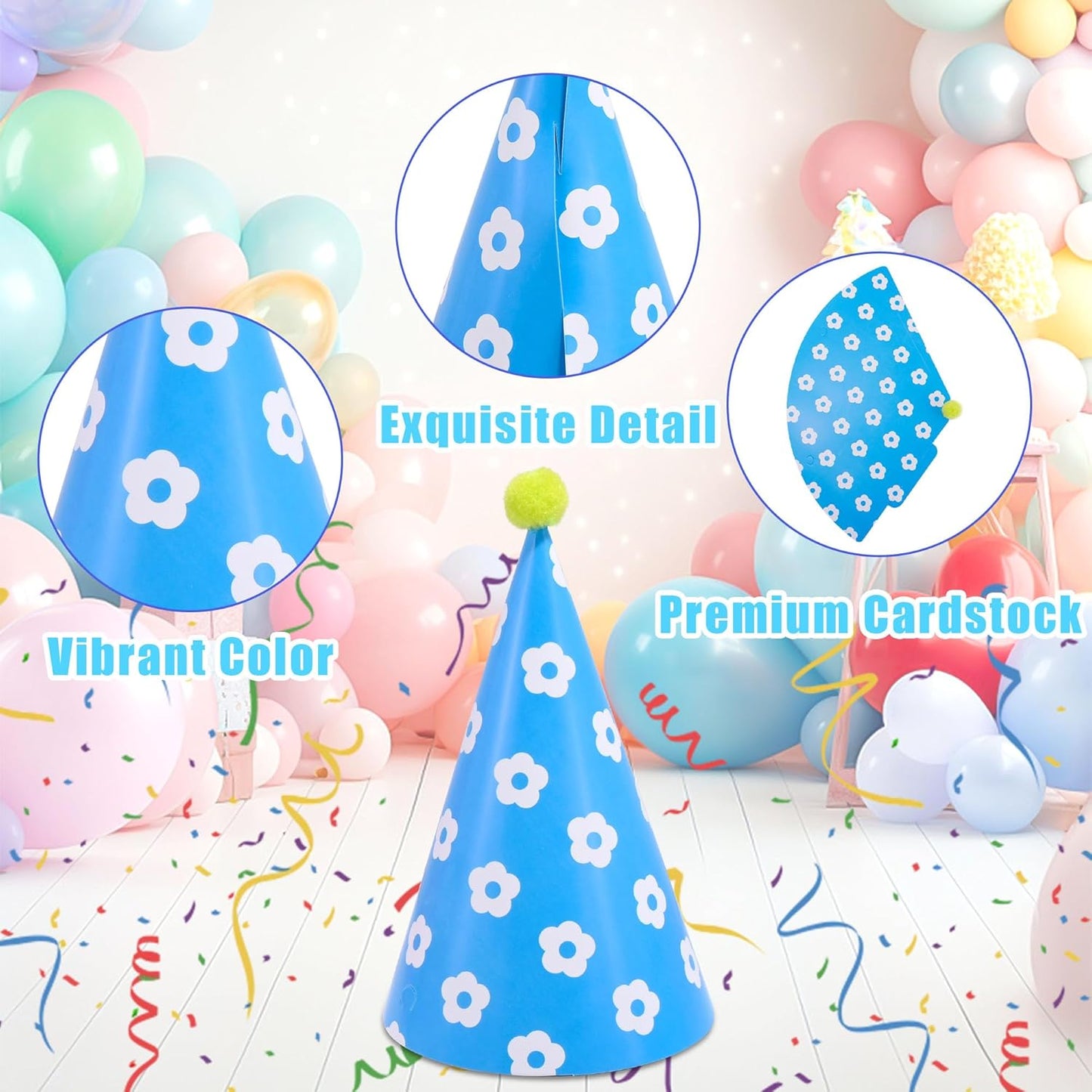 CANREVEL Party Hats for Kids and Adults, Party Headwear, Happy Birthday Hats, Birthday Party Decorations