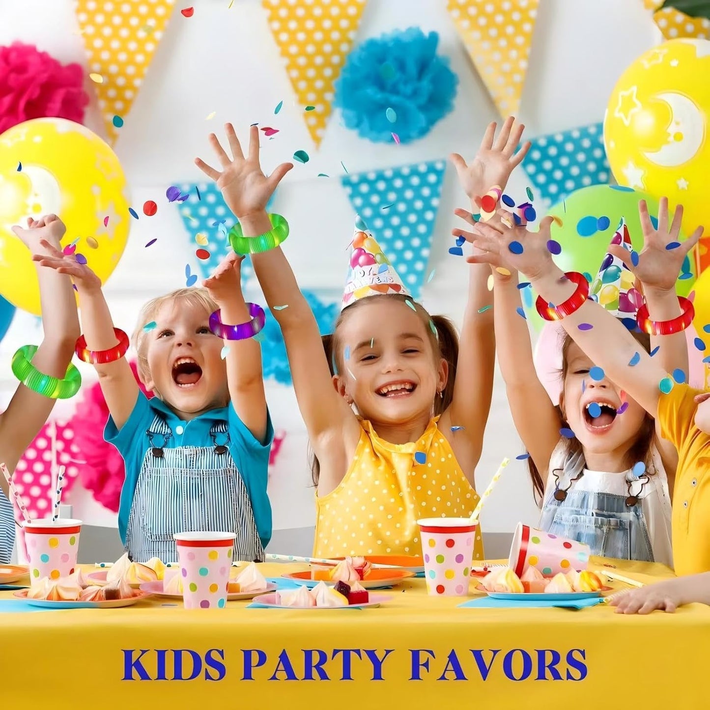 Blue 24 Pack Light Up Party Favors Supplies,Bulk Glow Sticks Bracelet,Necklace Accessories for Kids,Birthday Return Gifts Treats,Easter Basket Goodie Bag Stuffer Fillers for Boys Girls