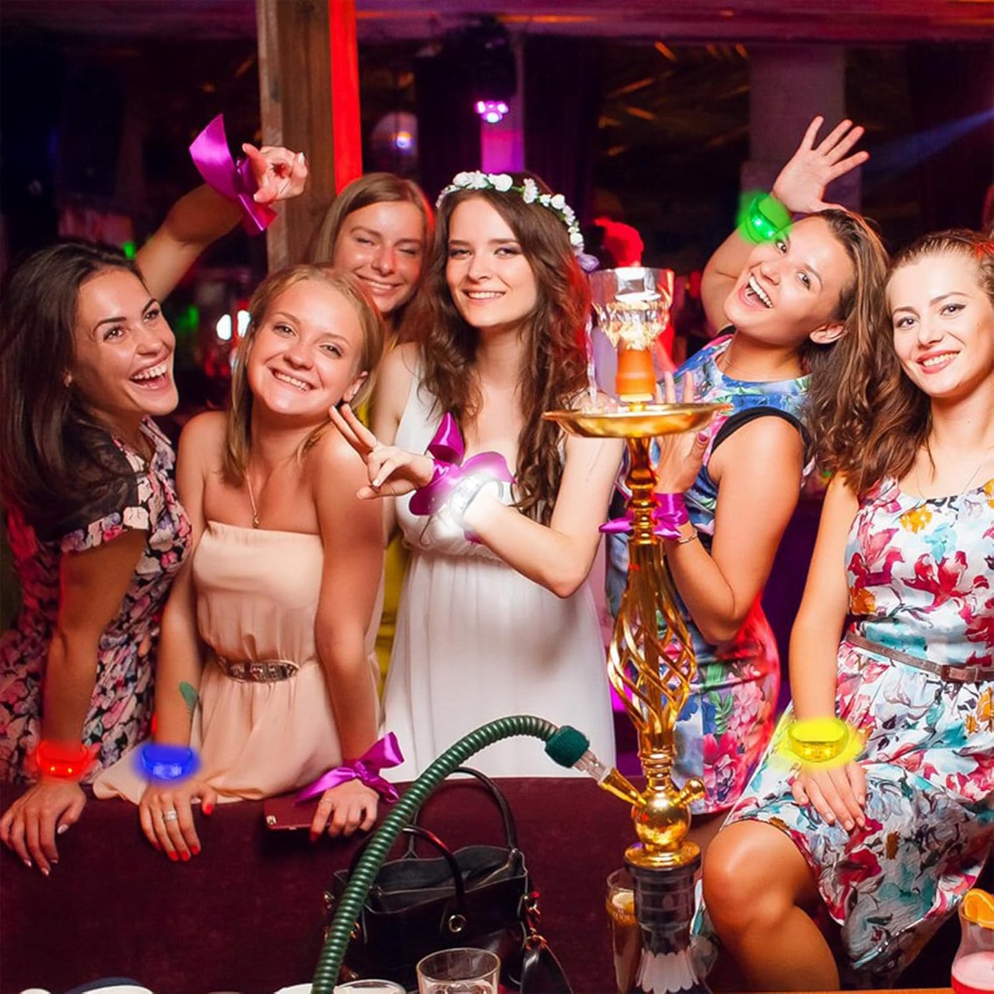 100 Pcs LED Bracelets Sound Activated with Flashing LED Strobe Music Control Light Up Bracelets for Rave, Game Prizes, Birthday Party Favor,Valentine's Day gift