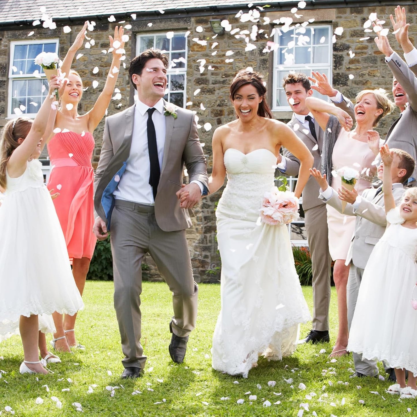 PATIKIL Dried Flower Confetti Cones, 30Pcs Paper Tapers Cone Holder with Dried Rose Petal / Sticker for Wedding Party Engagement Birthday DIY Decoration, Light Yellow/Pink