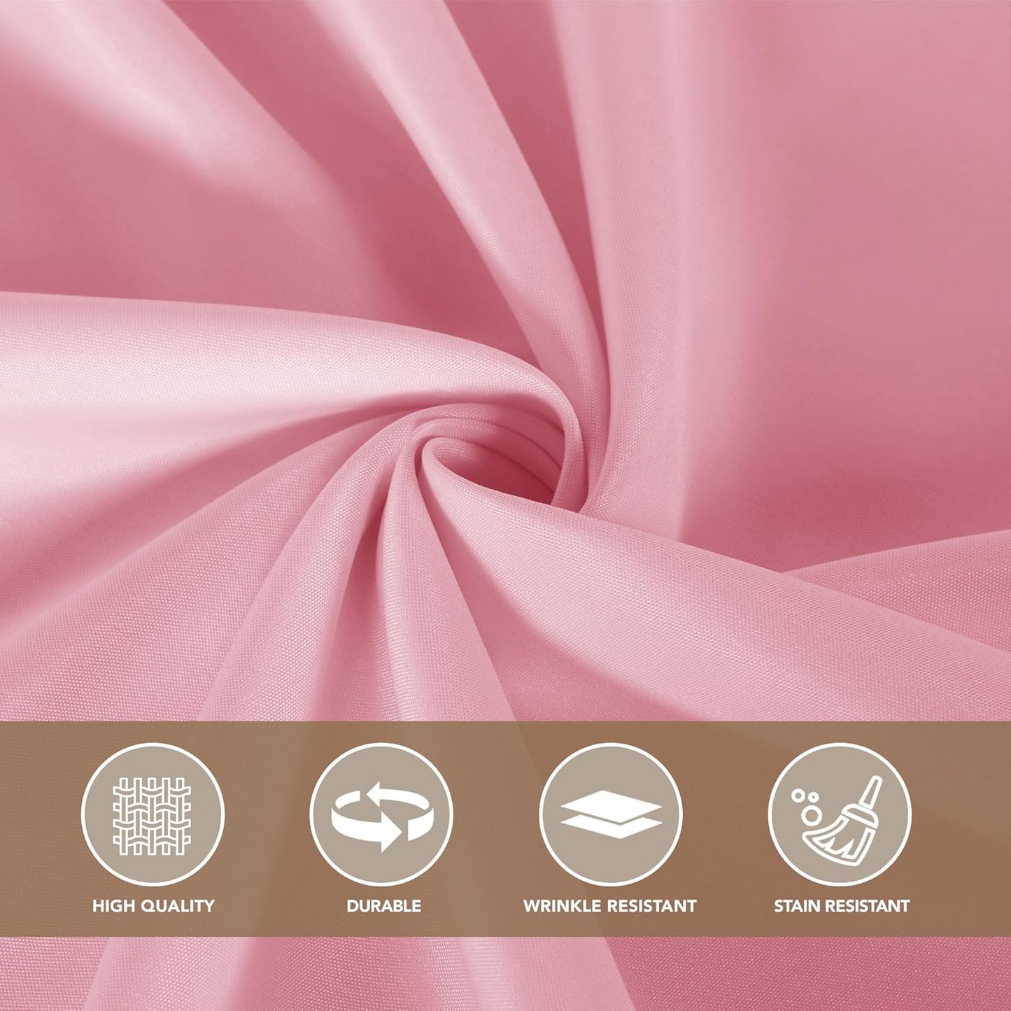 sancua Square Tablecloths 70x70 Inch, 2 Pack - Pink Fabric Table Cloth for Square or Round Tables, Washable Polyester Table Cover for Outdoor Party, Birthday, Decorative Display Tables