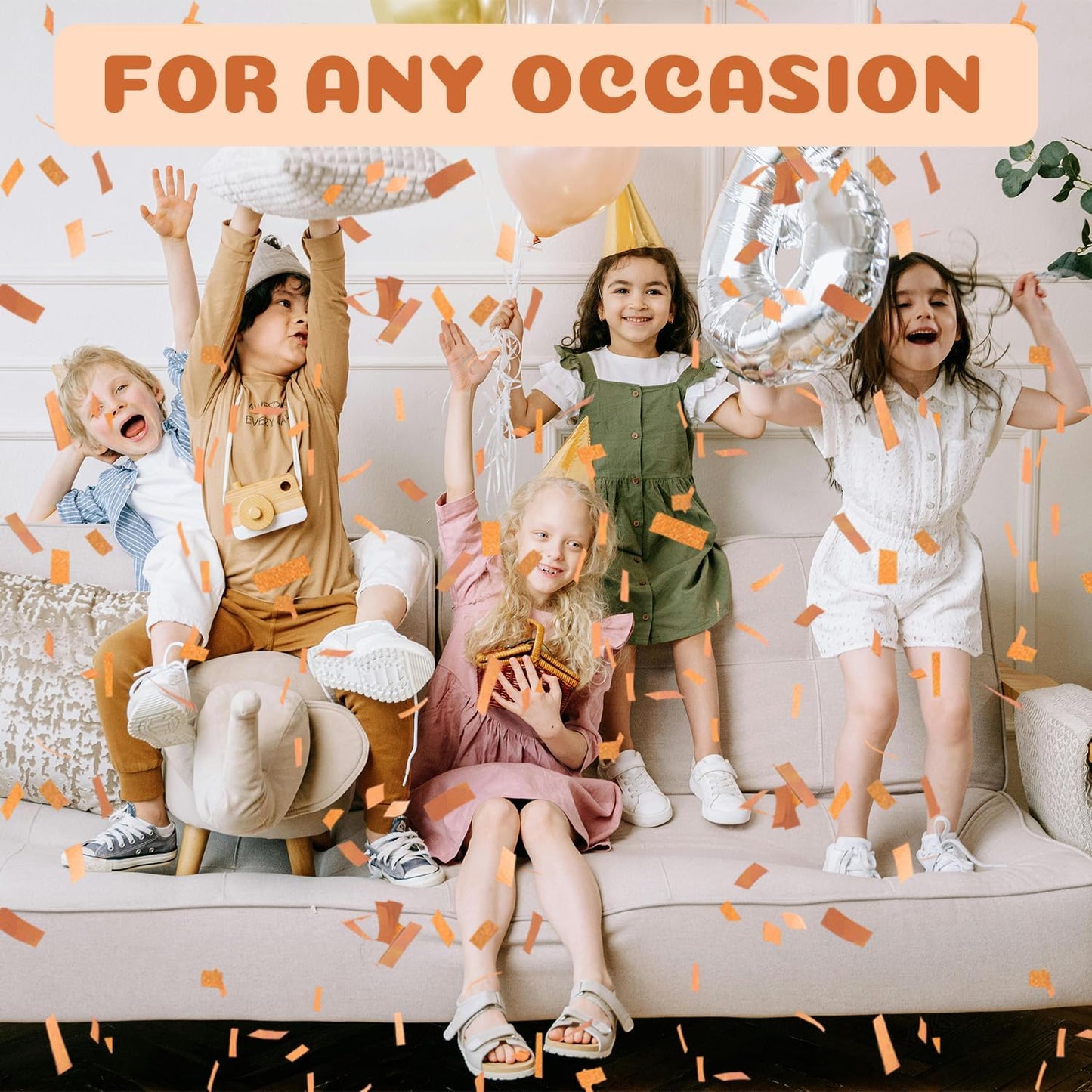 Confetti Poppers Orange Confetti Cannon 12 Pack Party Poppers Biodegradable12 inch Wedding Party Confetti Bulk Streamer Confetti Cannon Launches up to15-25ft for Christmas Birthday Graduation New Year