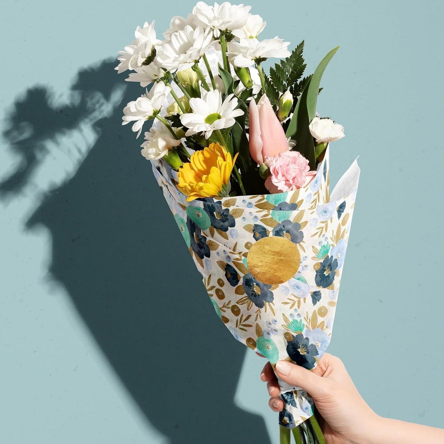 Colors of Rainbow - Fresh Flower - 12 Sheets, 20 inch X 29 inch - Italian Print Tissue Paper for Decoupage Gift Basket Gift Bag Party Crafts (Fresh Flower)