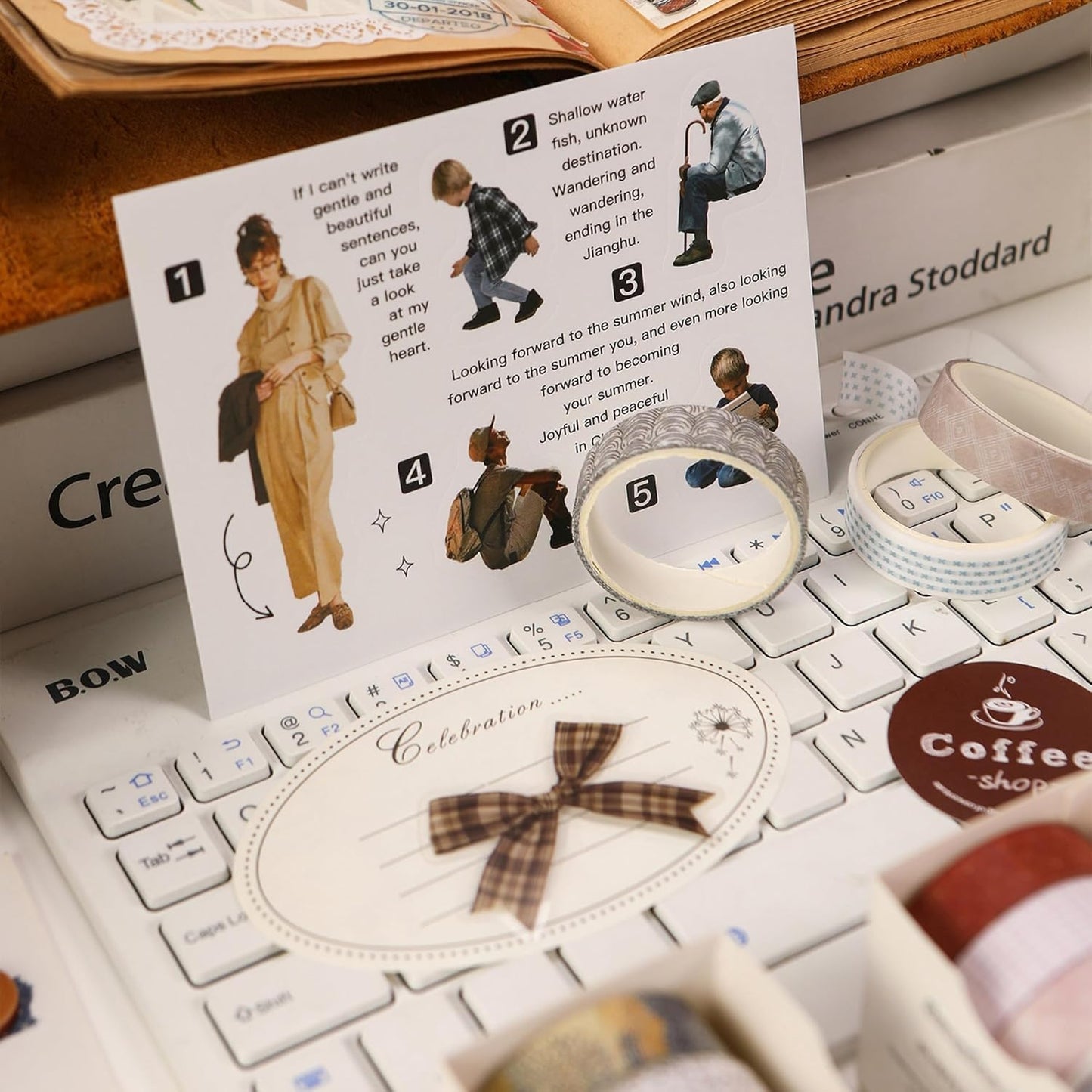 YUBBAEX 60 Rolls Value Washi Tape Pack Retro Arts Masking Tape Basic Patterns Decorative for DIY Crafts, Bullet Journal Supplies, Planners, Scrapbook, Card/Gift Wrapping (Basic Geometry)