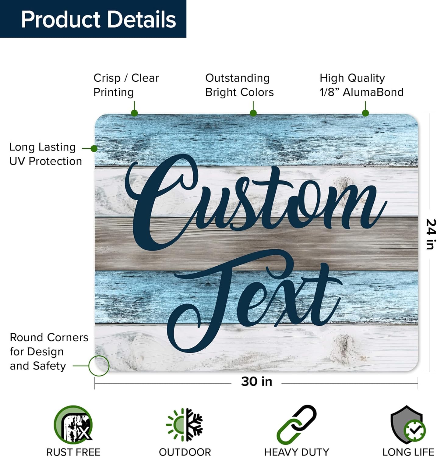 Custom Sign, Custom Street Sign, 11 Font Colors, 13 Font Styles, 4 Hole Options, 22 Sizes, 24x30 Inches, Rust Free DiBound, Fade Resistant, Made in USA by My Sign Center (Coastal)