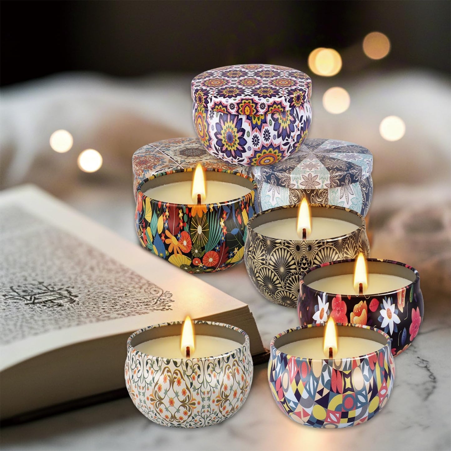 24-Piece Smokeless Candle Set with 8-Hour Burn Time Each, Ideal for Festival Gifts and Birthdays - Premium Aromatherapy Candle