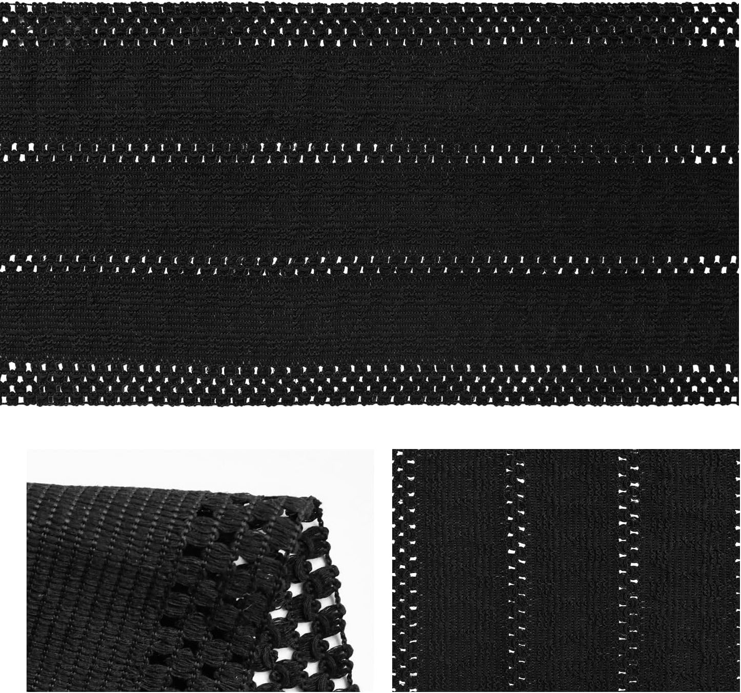 Artoid Mode Black Farmhouse Woven Rustic Hollow Table Runner, Seasonal Holiday Hollow Kitchen Dining Table Decoration for Home Party Decor 12x120 Inch